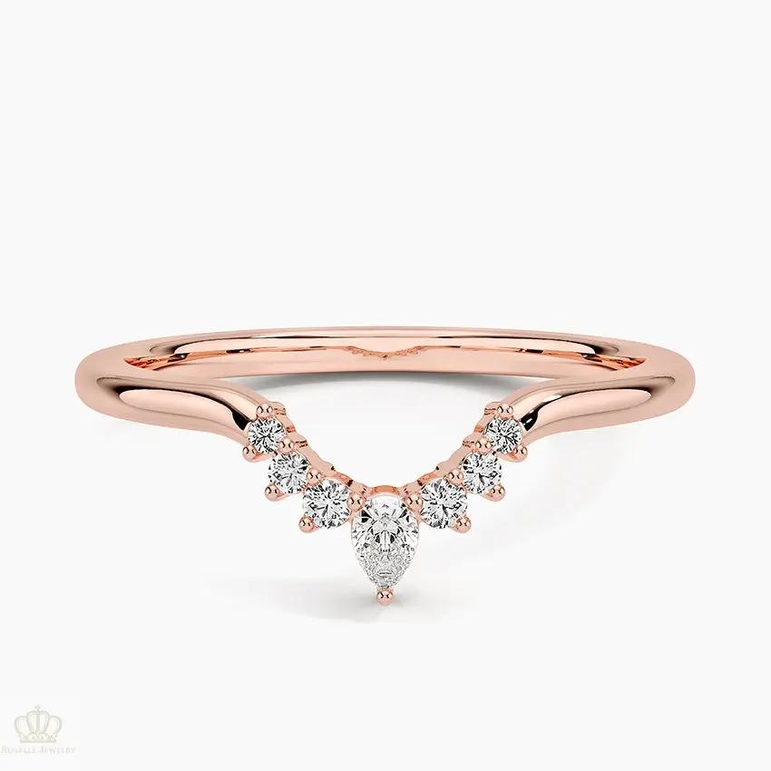 0.10CTW Lunette Diamond Wedding Band Ring - LR37 - Roselle Jewelry