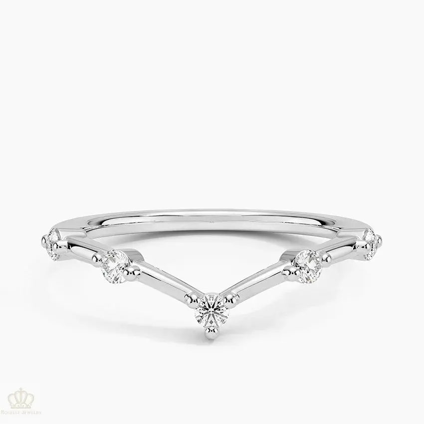 0.14CTW Aimee Contour Wedding Band Ring - LR60 - Roselle Jewelry