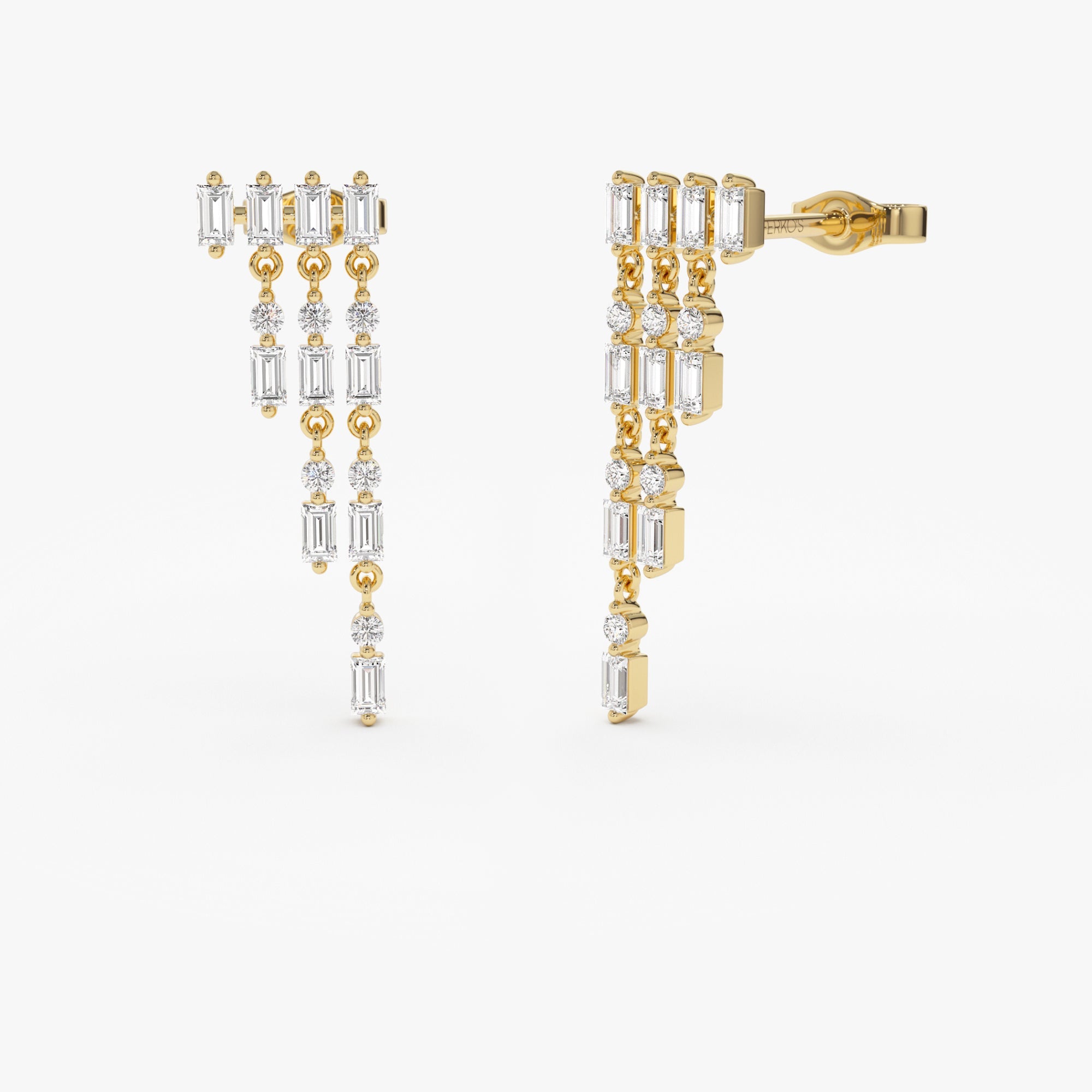 OBFJ0405 - 14k Diamond Statement Chandelier Earrings 1