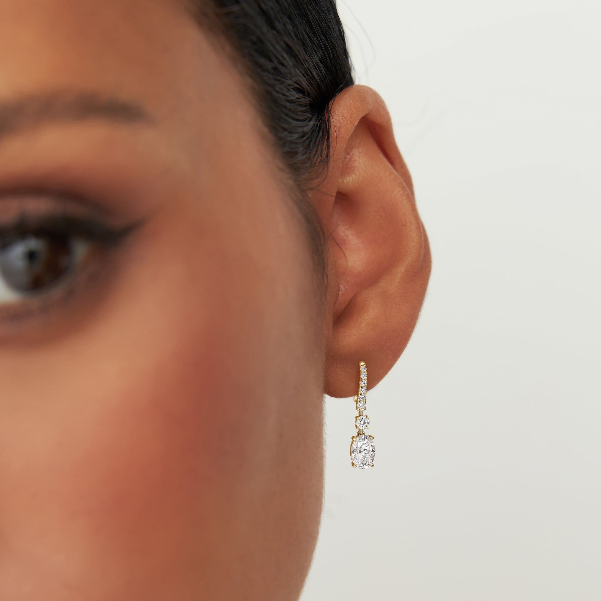 OBFJ0366 - 2.55 Ctw 14k Oval and Round Shape Lab Grown Diamond Drop Earrings - Diva 3