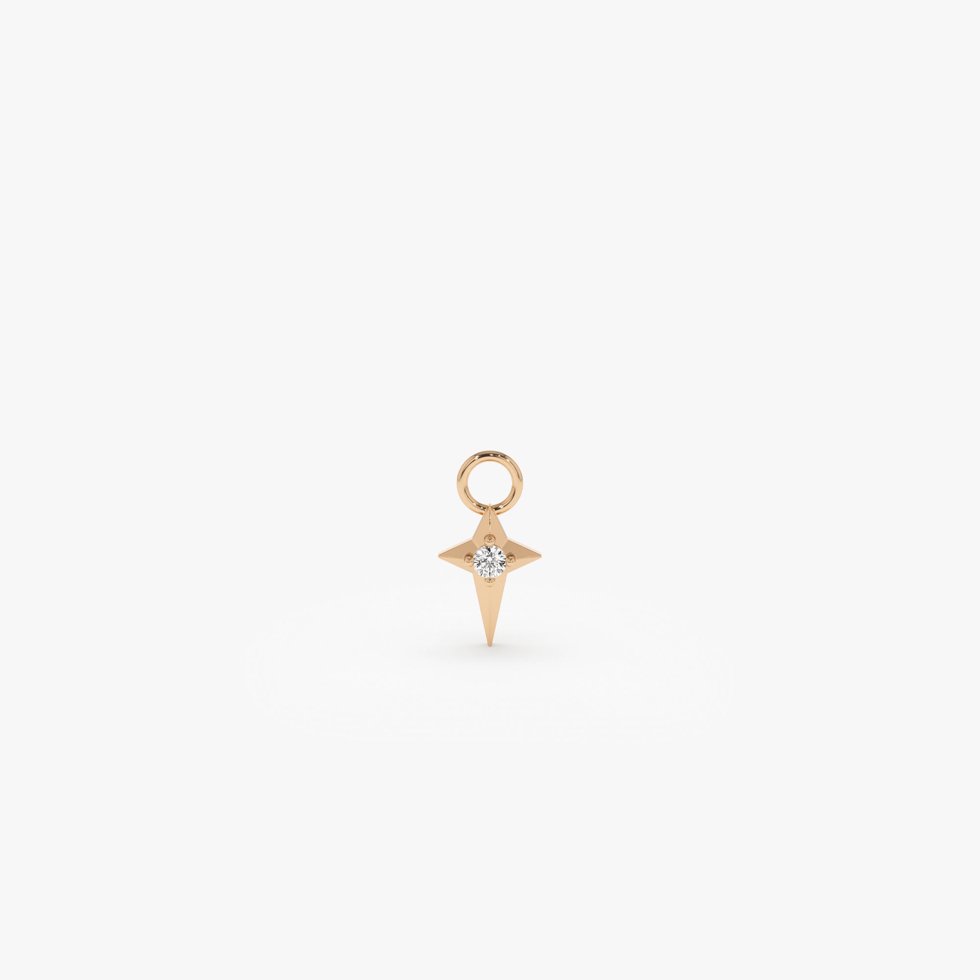 OBFJ1074 - 14K Diamond Northstar Hoop Charm 4