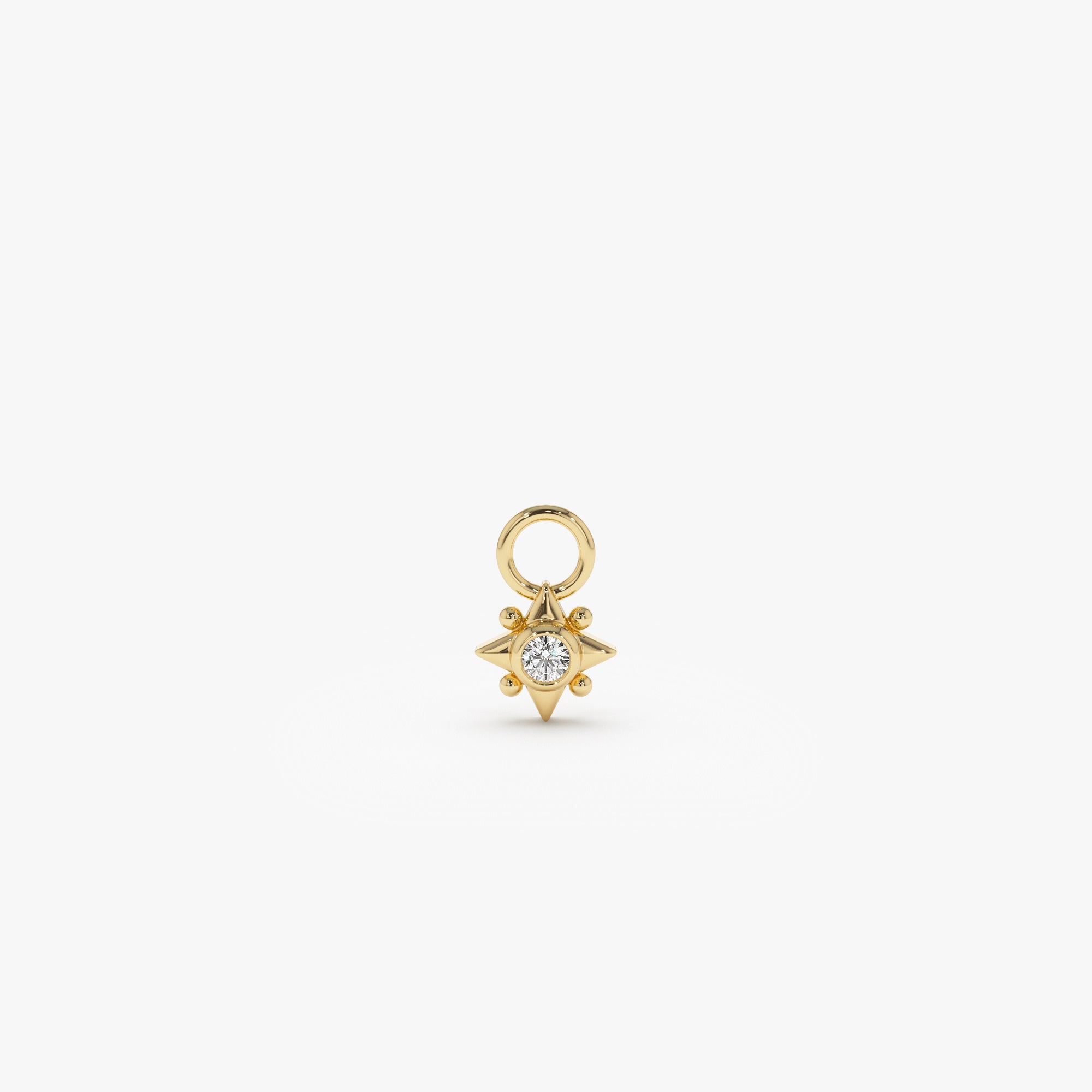 OBFJ1073 - 14k Diamond Starburst Hoop Charm 1