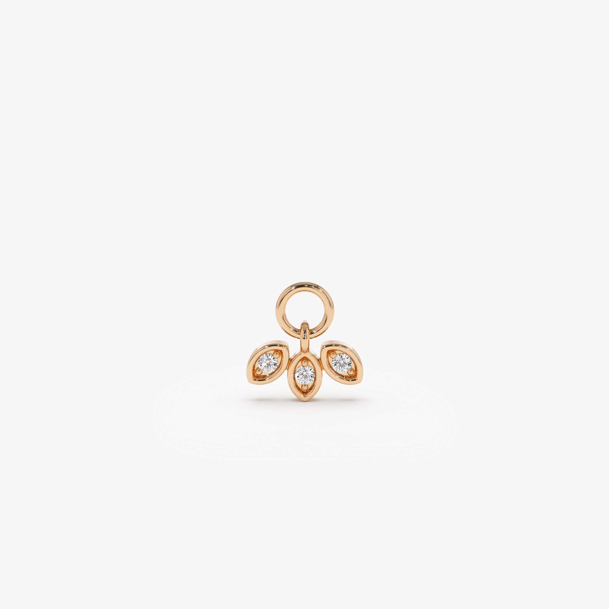 OBFJ1070 - 14k Leaf Shape Hoop Charm 4