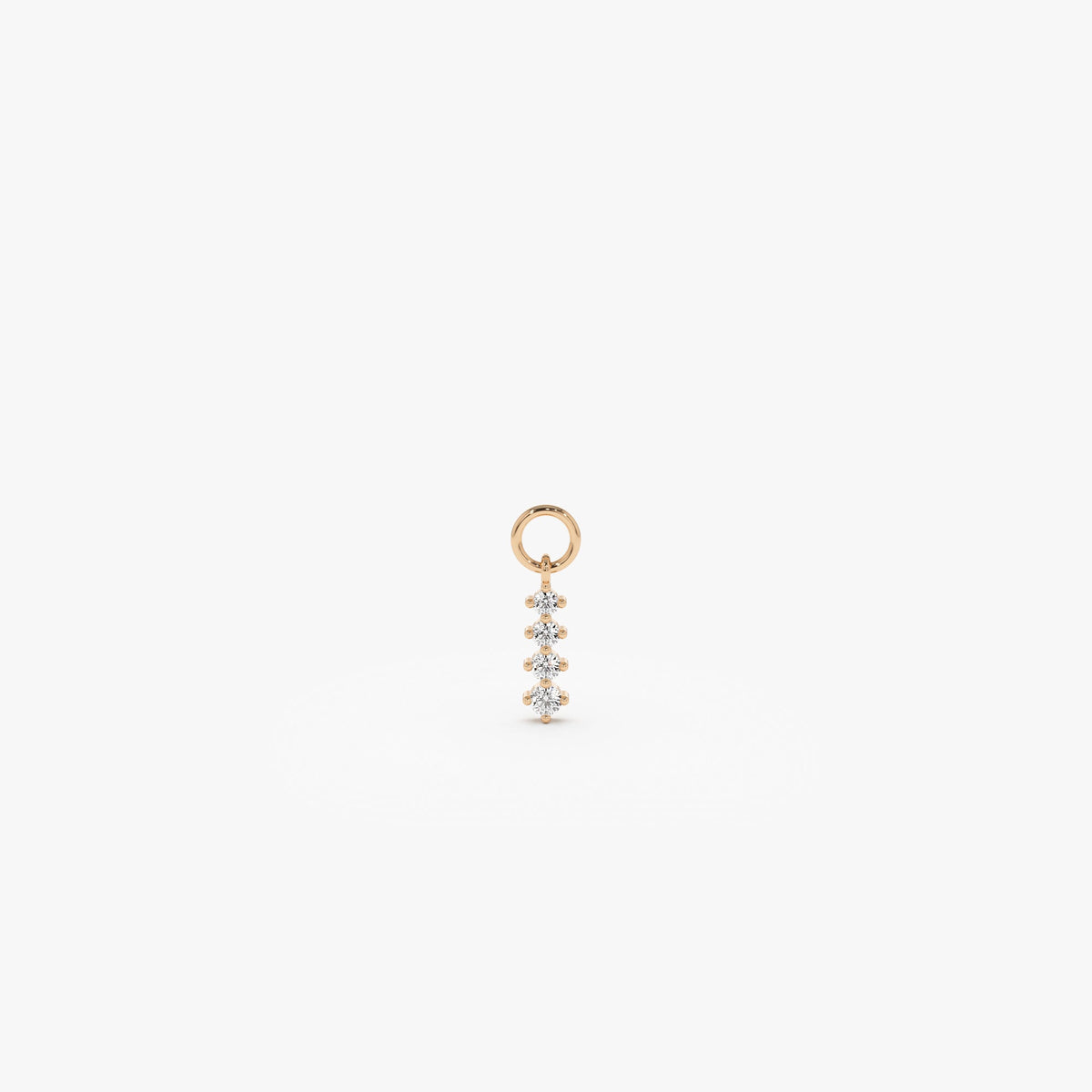 OBFJ1061 - Journey Hoop Charm earrings in selectable metal and diamond options - Roselle Jewelry view 4