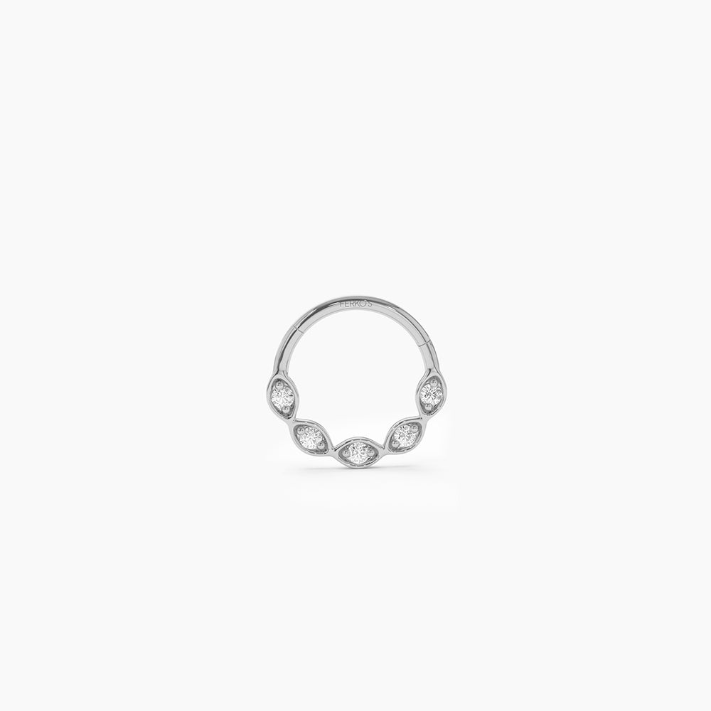 OBFJ0098 - 14K Gold Diamond Cartilage Hoop (Conch, Helix, Tragus) 3