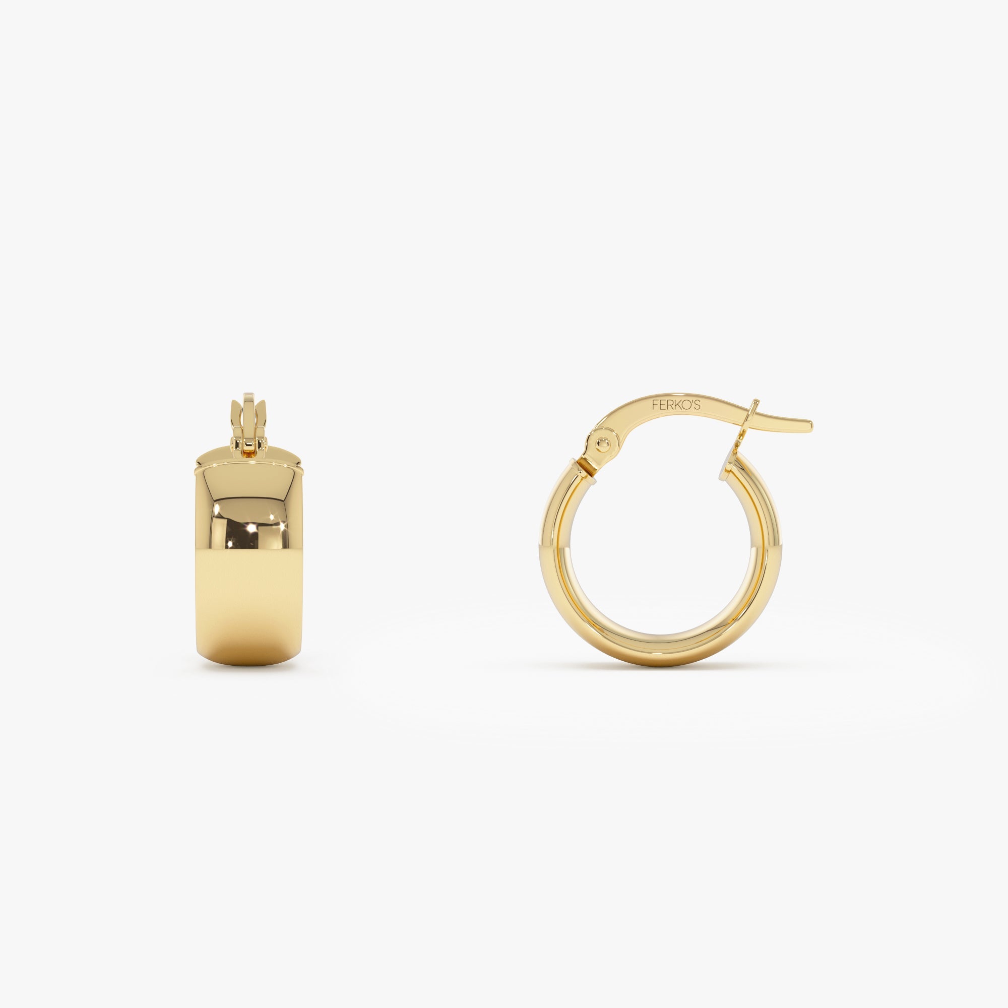 OBFJ0702 - 14K Gold 6MM Bold Mini Hoops 6