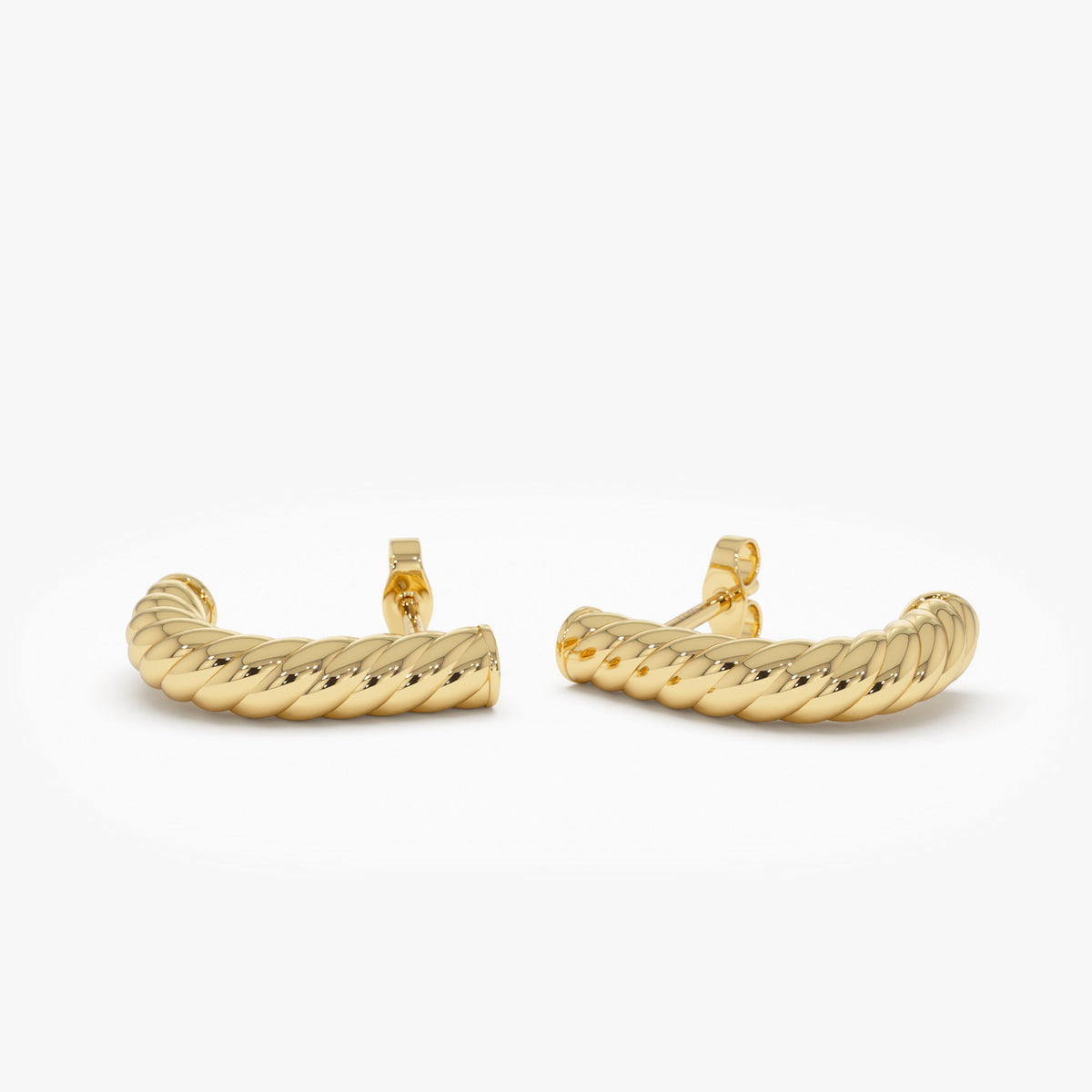 OBFJ0538 - Rope Hoop Earrings earrings in selectable metal and diamond options - Roselle Jewelry view 7