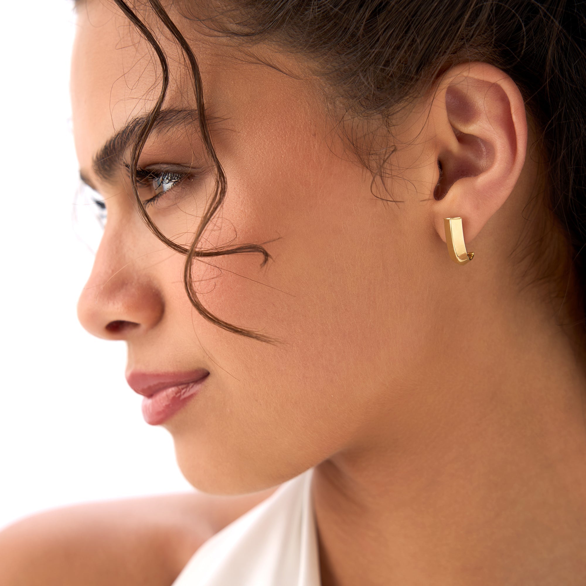 OBFJ0537 - 14K Gold Knife Edge Open Hoops 5