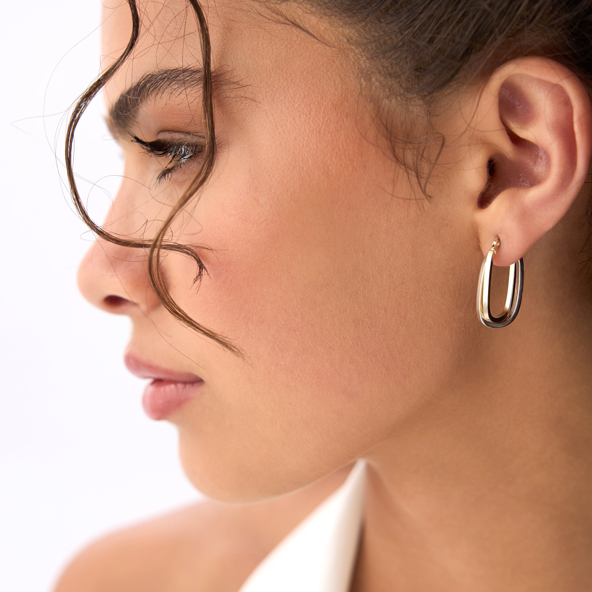OBFJ0323 - 14k Mixed Metal Gold Hoop Earrings 15MM 4