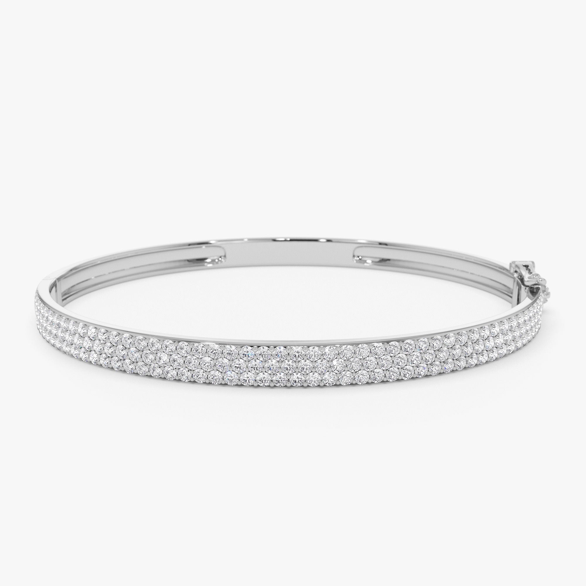 OBFJ1090 - 14k Triple Row Statement Diamond Bangle 1.80 Ctw 8