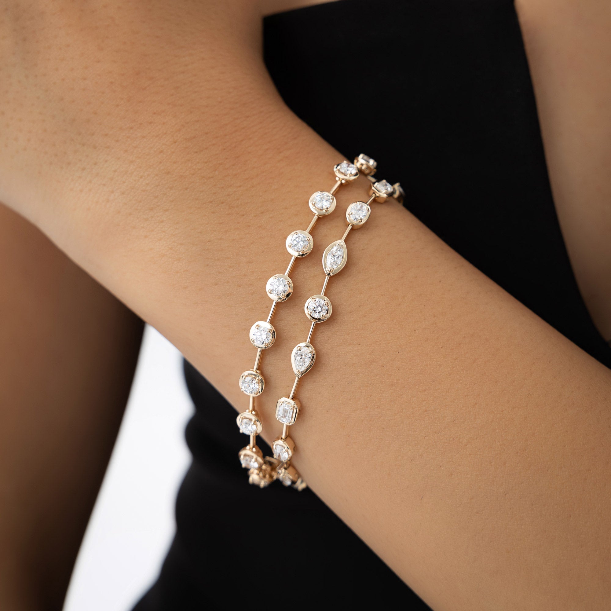 OBFJ1040 - 3.60 ctw 14k Round Lab Grown Diamond Bar Bracelet - Larissa 2