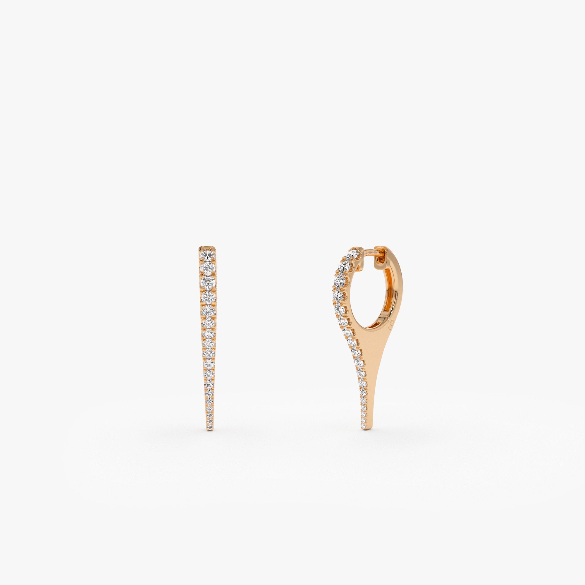 OBFJ1338 - 14k Small Diamond Dagger Earrings 5
