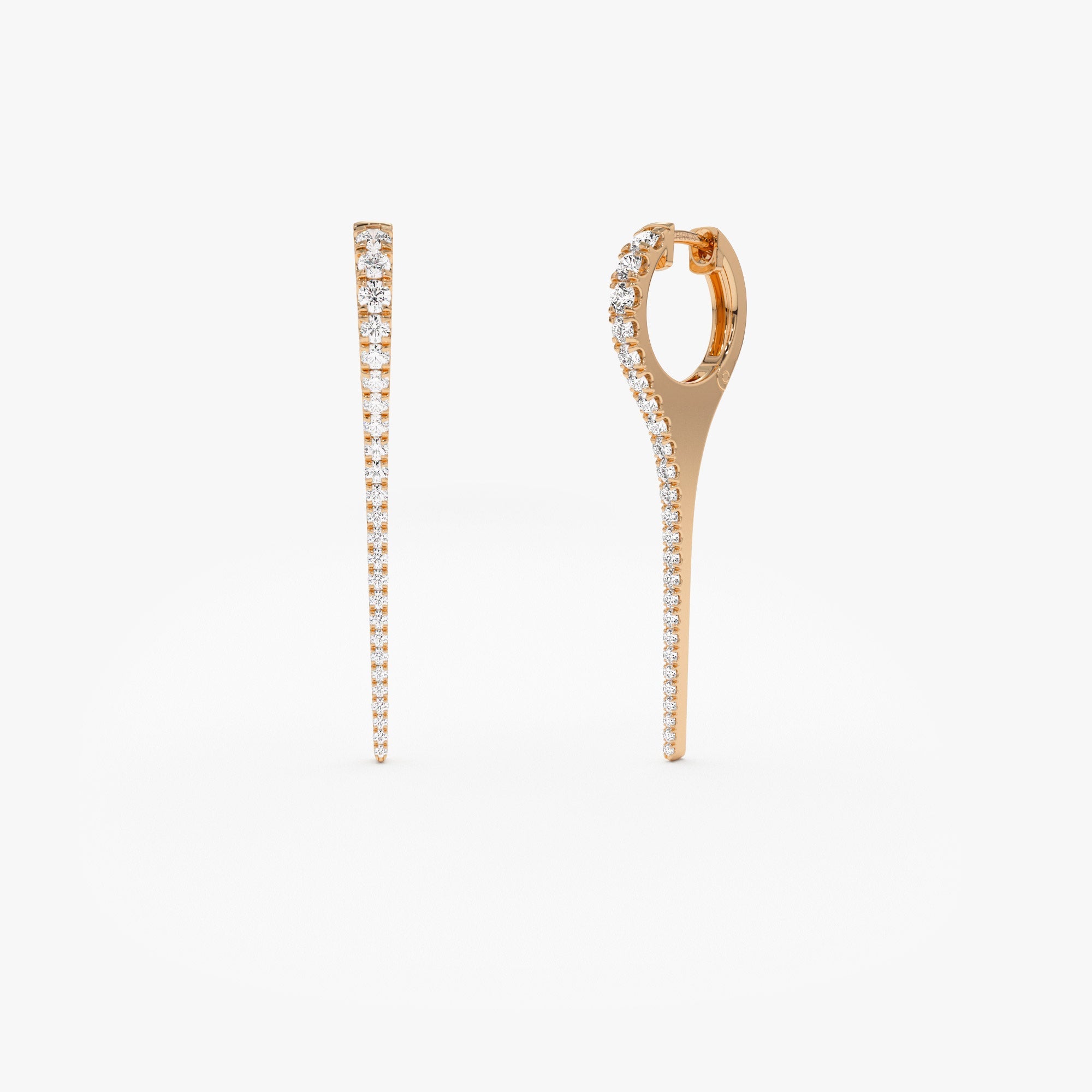 OBFJ1337 - 14k Medium Diamond Dagger Earrings 4