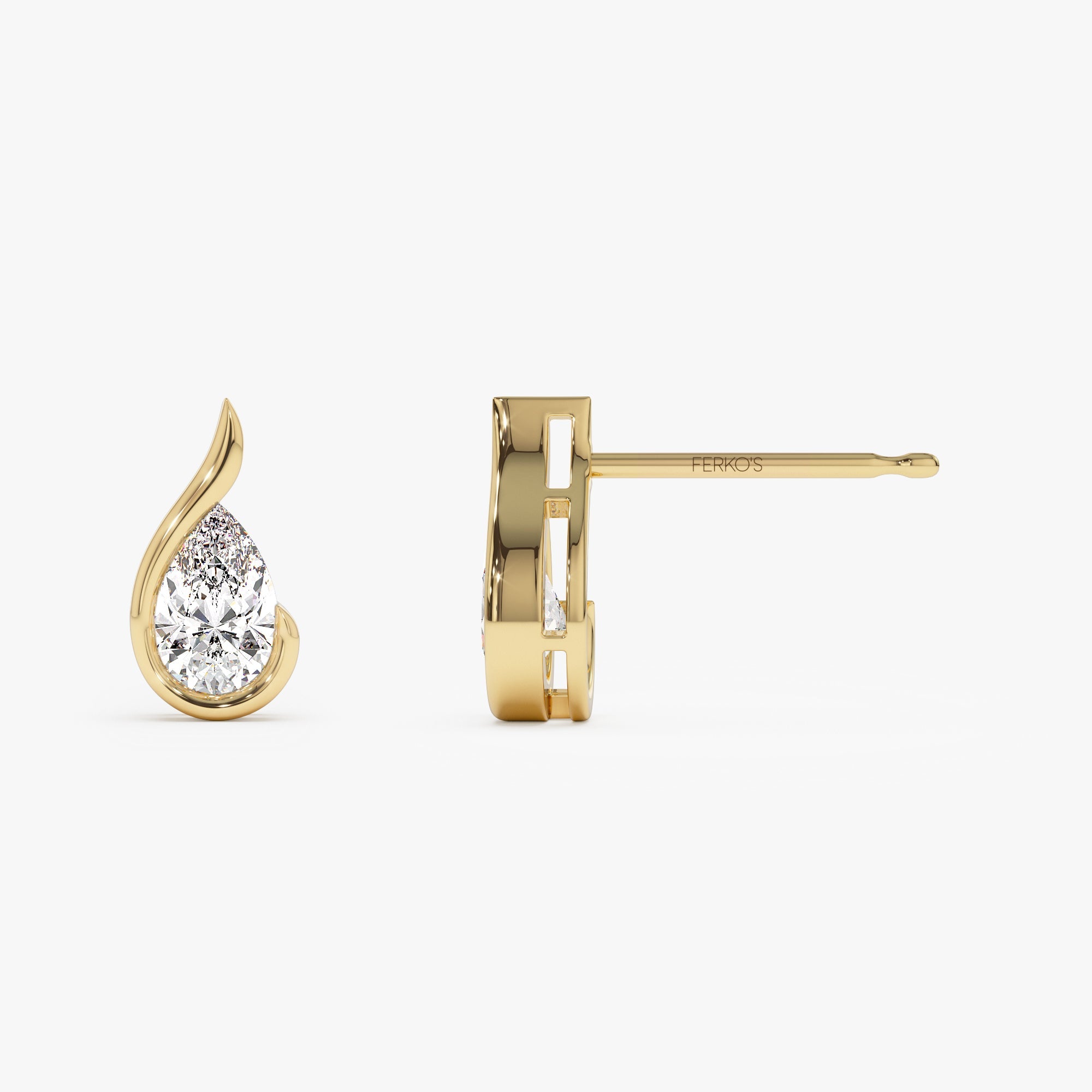 OBFJ0972 - 1.50 ctw 14k Pear Shaped Unique Lab Grown Diamond Studs - Eden 8