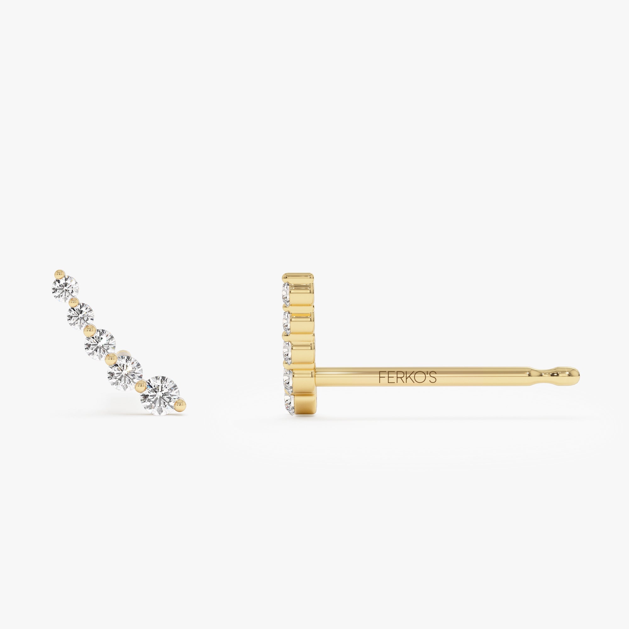 OBFJ1014 - 14k Diamond Crawler Studs 7