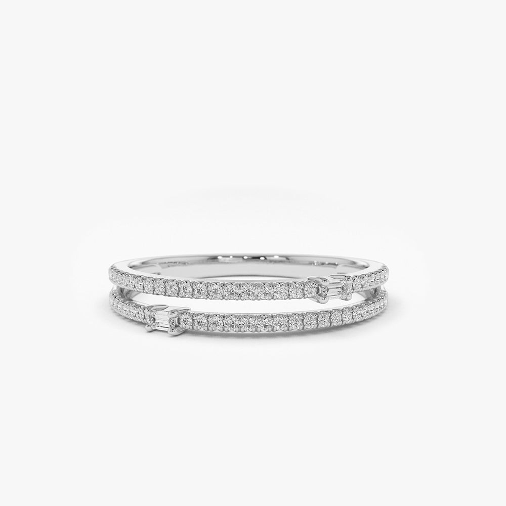 OBFJ1816 - 14k Unique Double Row Micro Pave Statement Ring 5