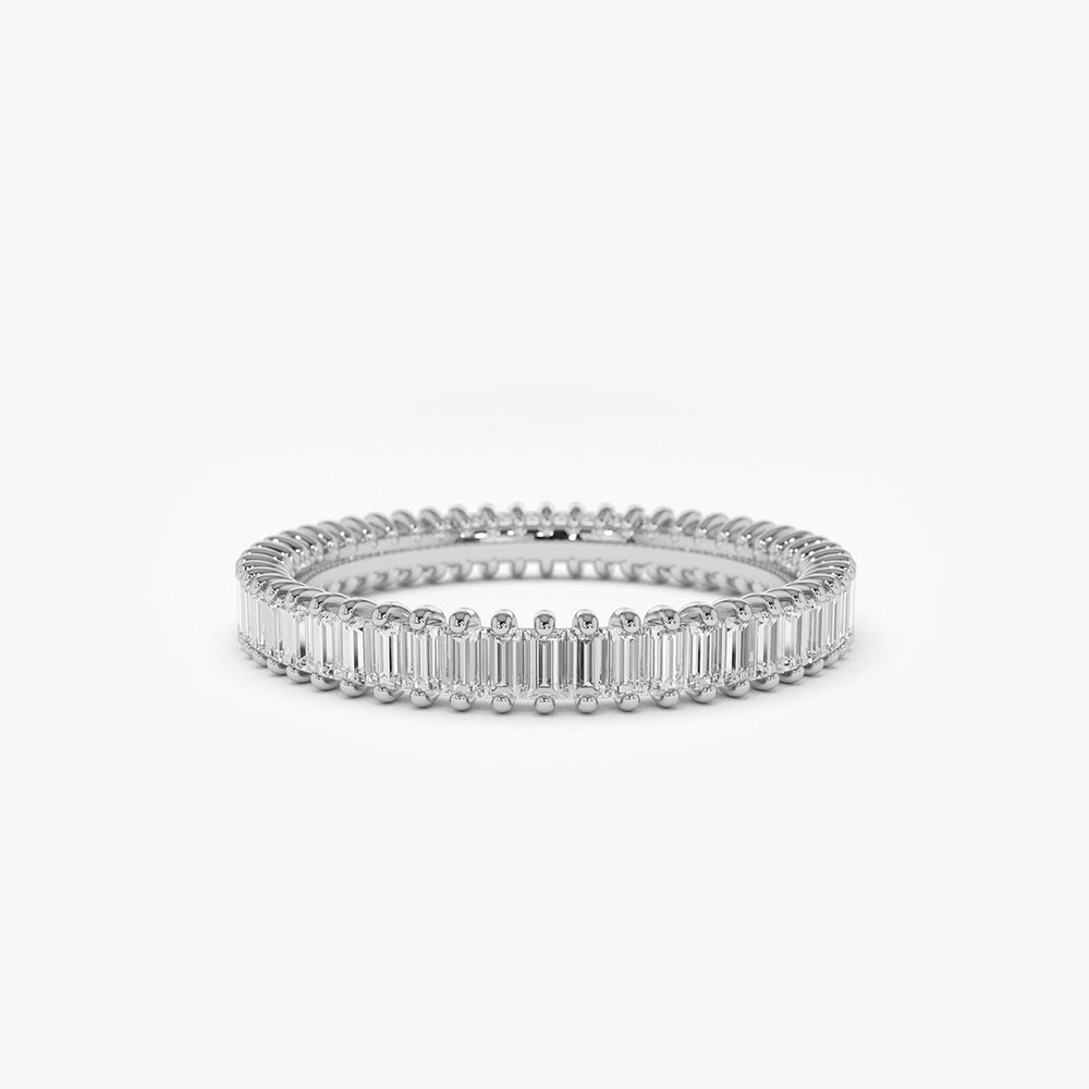 OBFJ1814 - 14K Prong Setting Full Eternity Baguette Diamond Ring 7