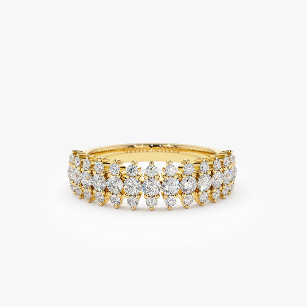 OBFJ1990 - 14k Half Eternity Round Diamond Spike Ring 1