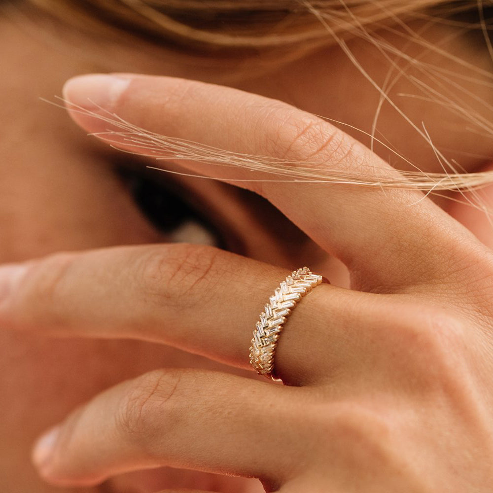 OBFJ1959 - 14k Step Baguette Diamond Ring 4