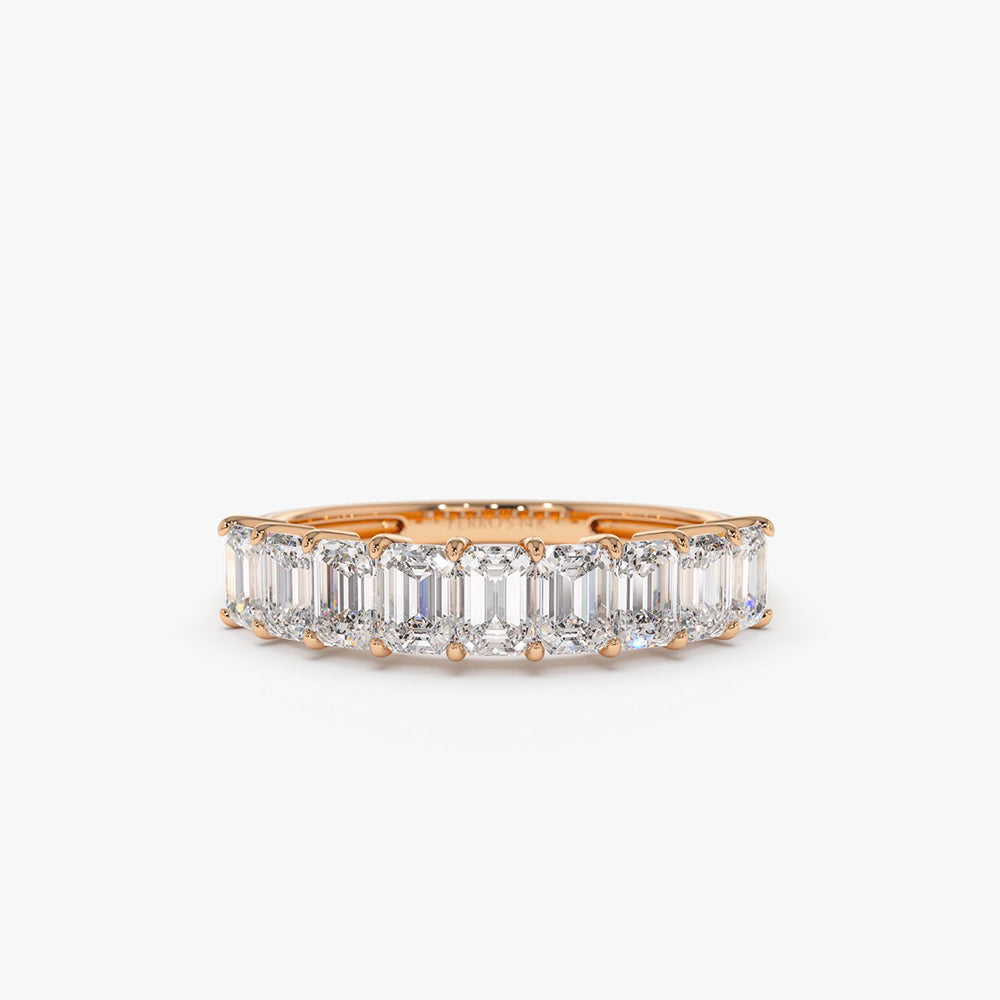 OBFJ0336 - 1.00 ctw 14k Prong Setting Nine Stone Emerald Cut Lab Grown Diamond Wedding - Rubie 6