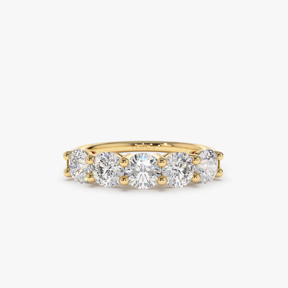 OBFJ1975 - 14k Five Stone 1ctw Wire Basket Diamond Ring 1