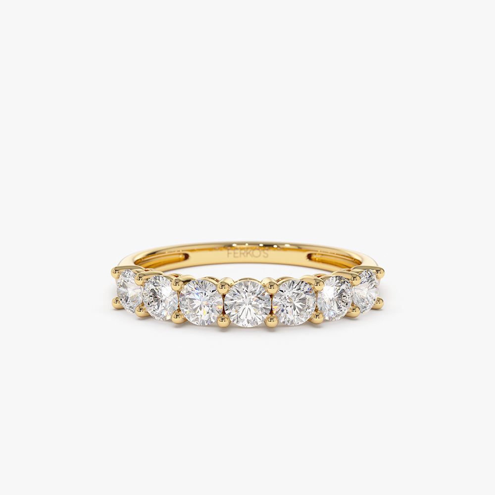 OBFJ0335 - 0.70 ctw 14k Seven Stone Basket Setting Lab Grown Diamond Ring - Hazel 1