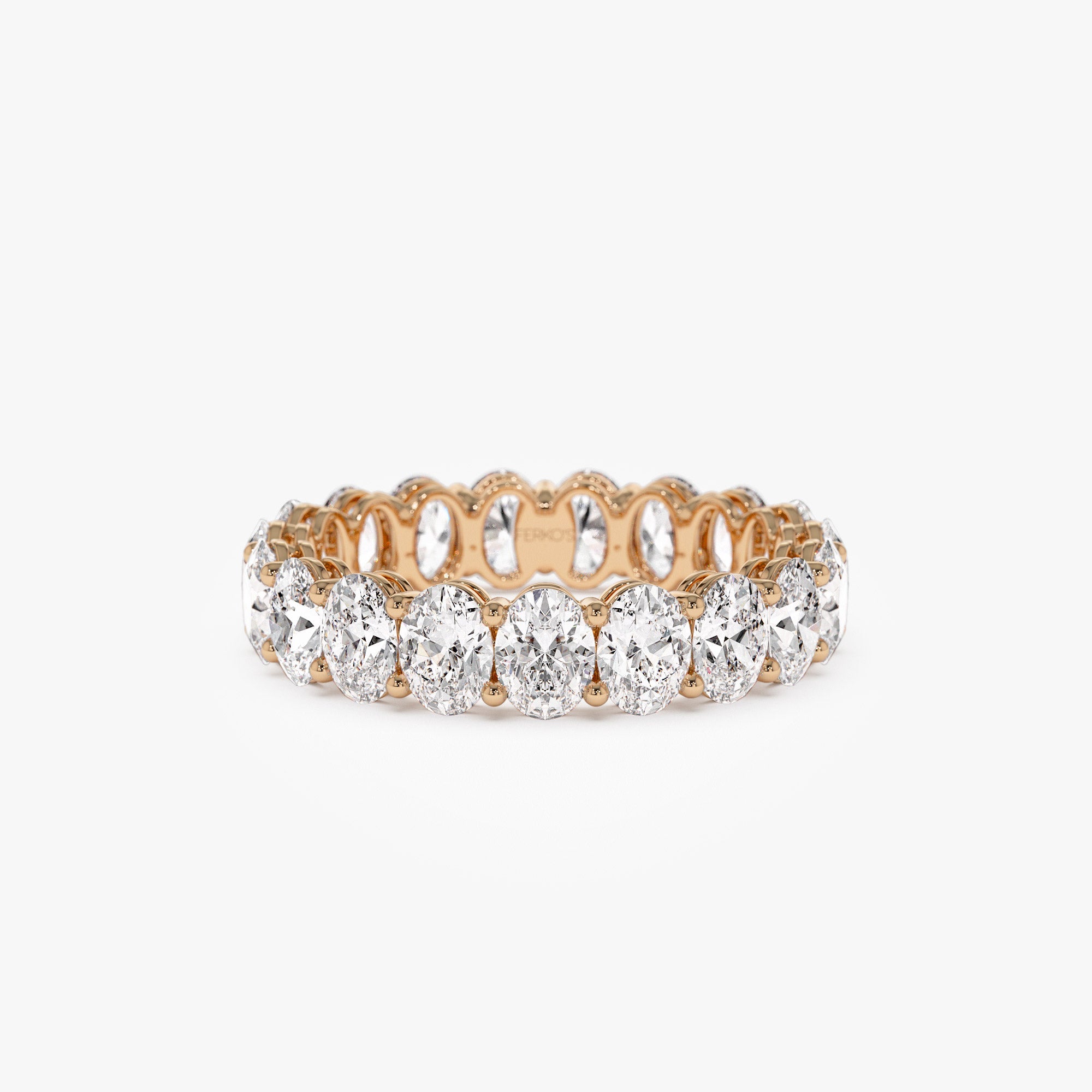 OBFJ1382 - 3.5 ctw Prong Setting Full Eternity Oval Shape Lab Grown Diamond Ring - Ember ring in selectable metal and diamond options - Roselle Jewelry view 7