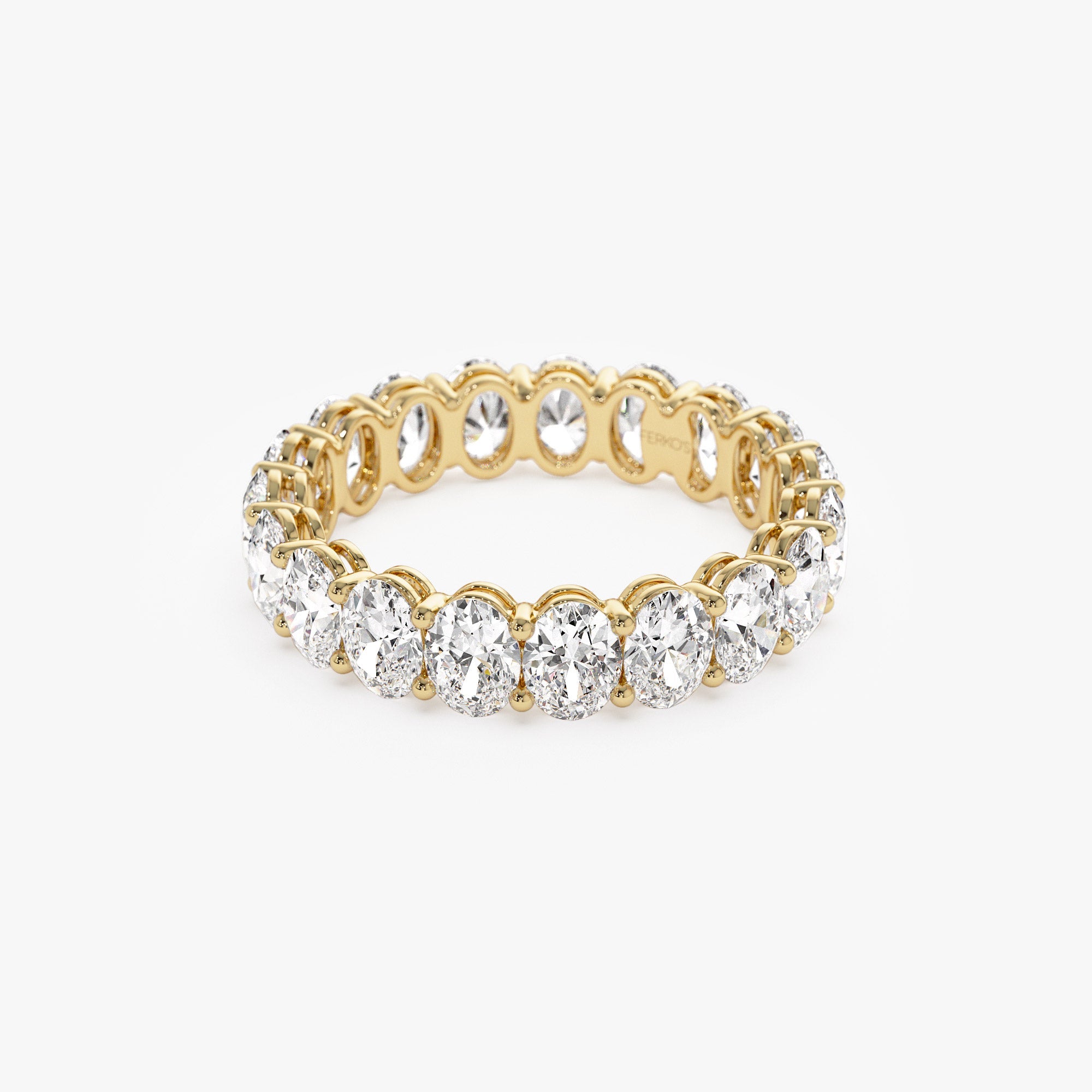 OBFJ1382 - 3.5 ctw Prong Setting Full Eternity Oval Shape Lab Grown Diamond Ring - Ember ring in selectable metal and diamond options - Roselle Jewelry view 8