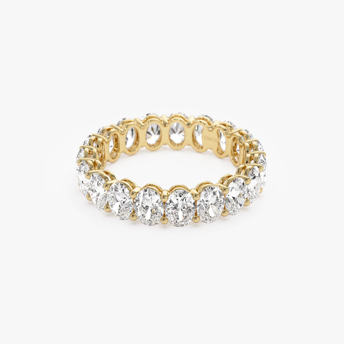 OBFJ1382 - 3.5 ctw Prong Setting Full Eternity Oval Shape Lab Grown Diamond Ring - Ember ring in selectable metal and diamond options - Roselle Jewelry view 8