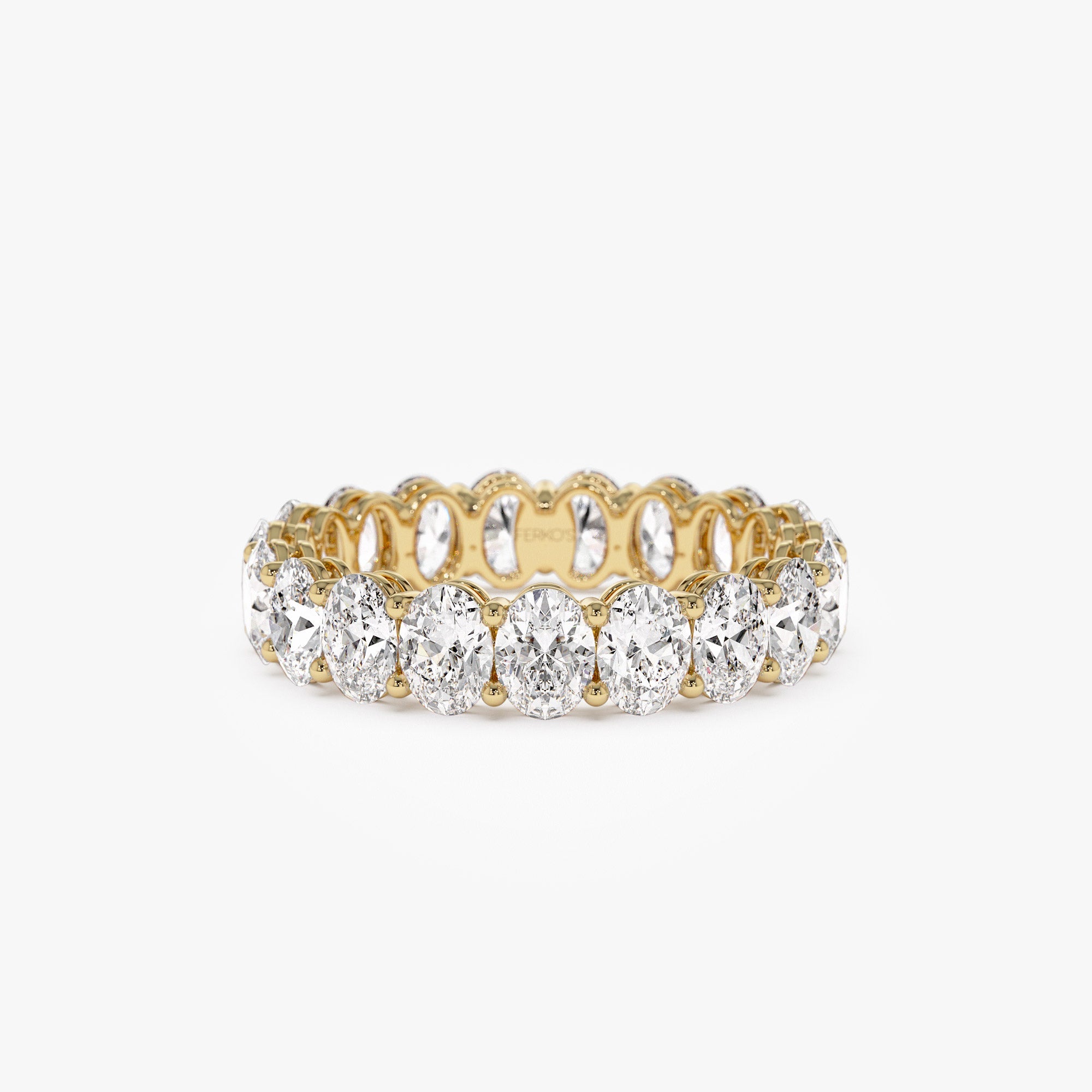 OBFJ1382 - 3.5 ctw Prong Setting Full Eternity Oval Shape Lab Grown Diamond Ring - Ember ring in selectable metal and diamond options - Roselle Jewelry view 1