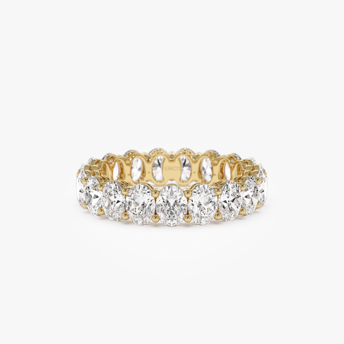 OBFJ1382 - 3.5 ctw Prong Setting Full Eternity Oval Shape Lab Grown Diamond Ring - Ember ring in selectable metal and diamond options - Roselle Jewelry view 1