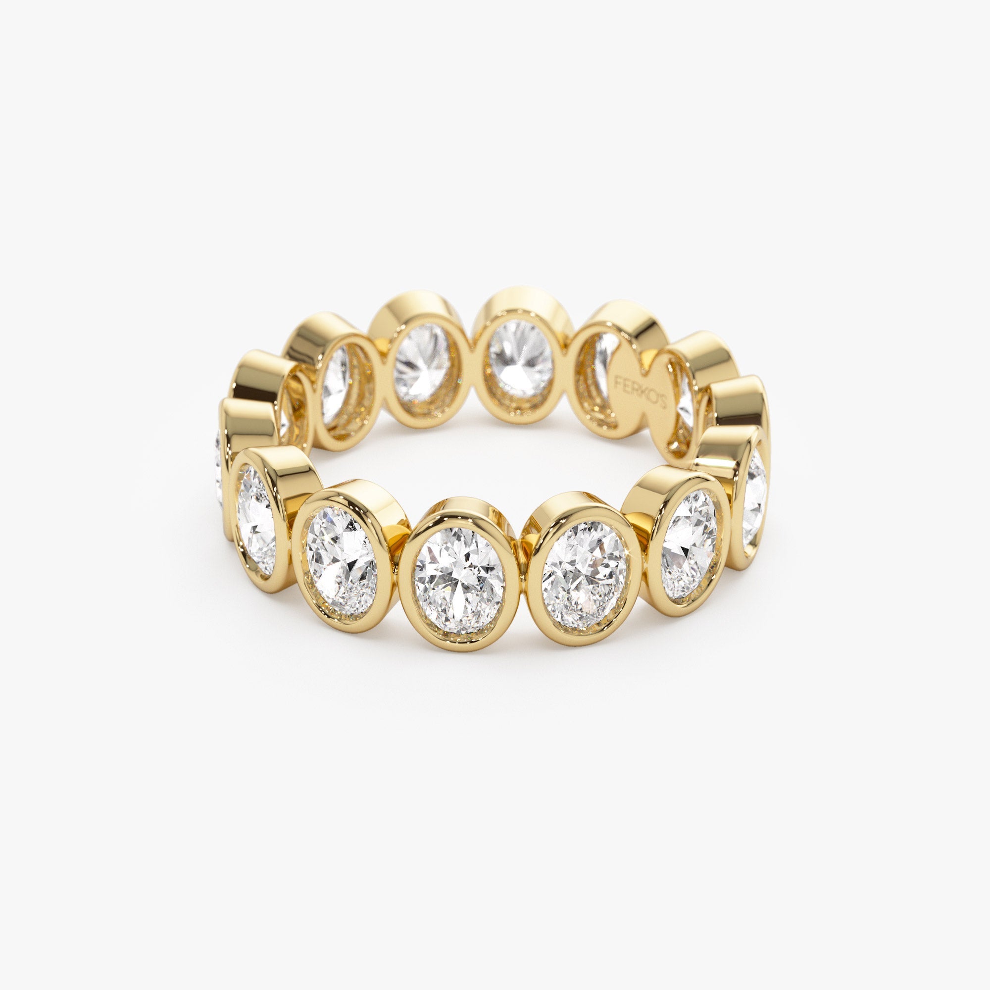 OBFJ1395 - 2.75 ctw 14k Bezel Setting Full Eternity Oval Shape Lab Grown Diamond Ring - Ella 7