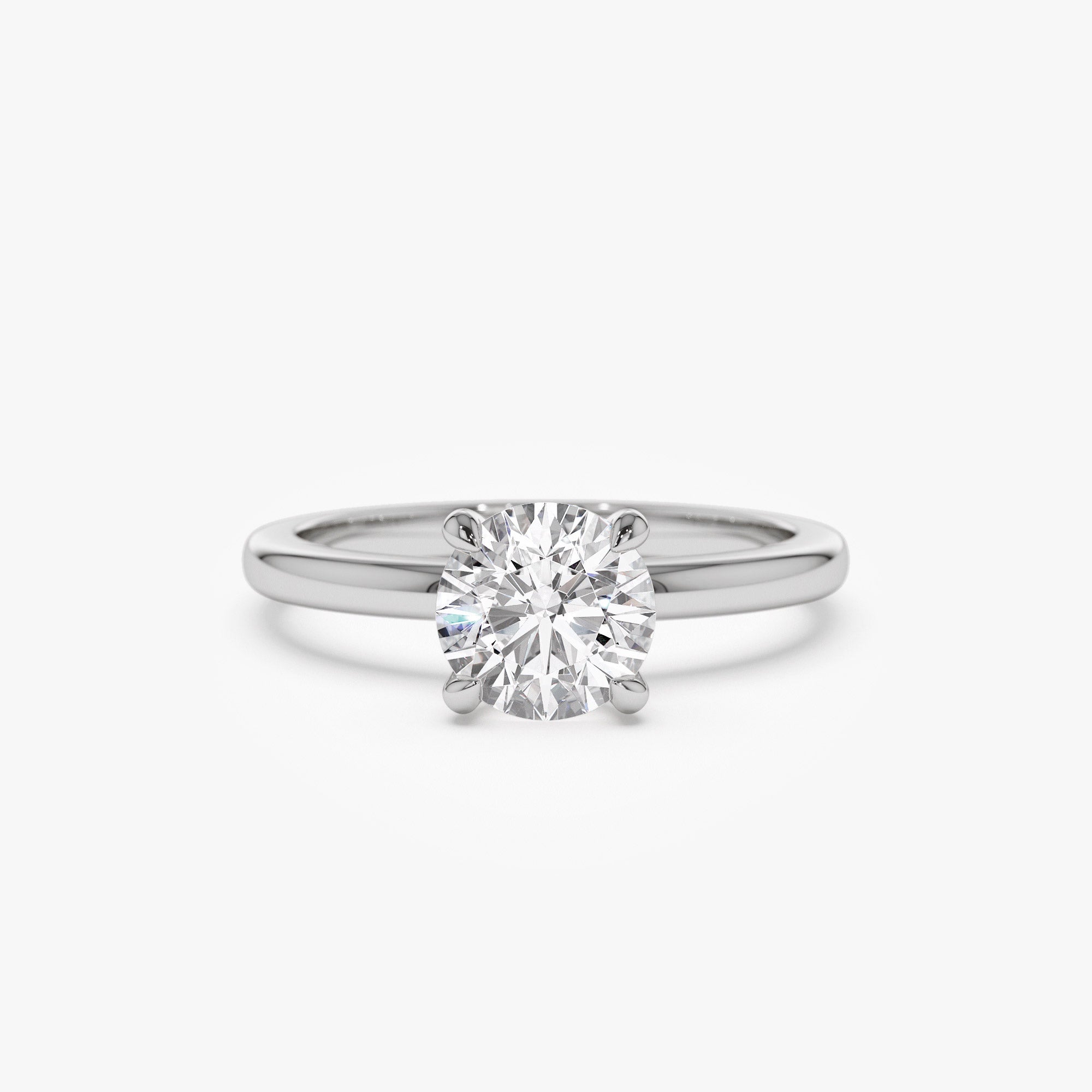 OBFJ1384 - 0.75 - 1.50 ctw 14k Four Prong Setting Round Shape Lab Grown Diamond Engagement Ring - Valerie 6
