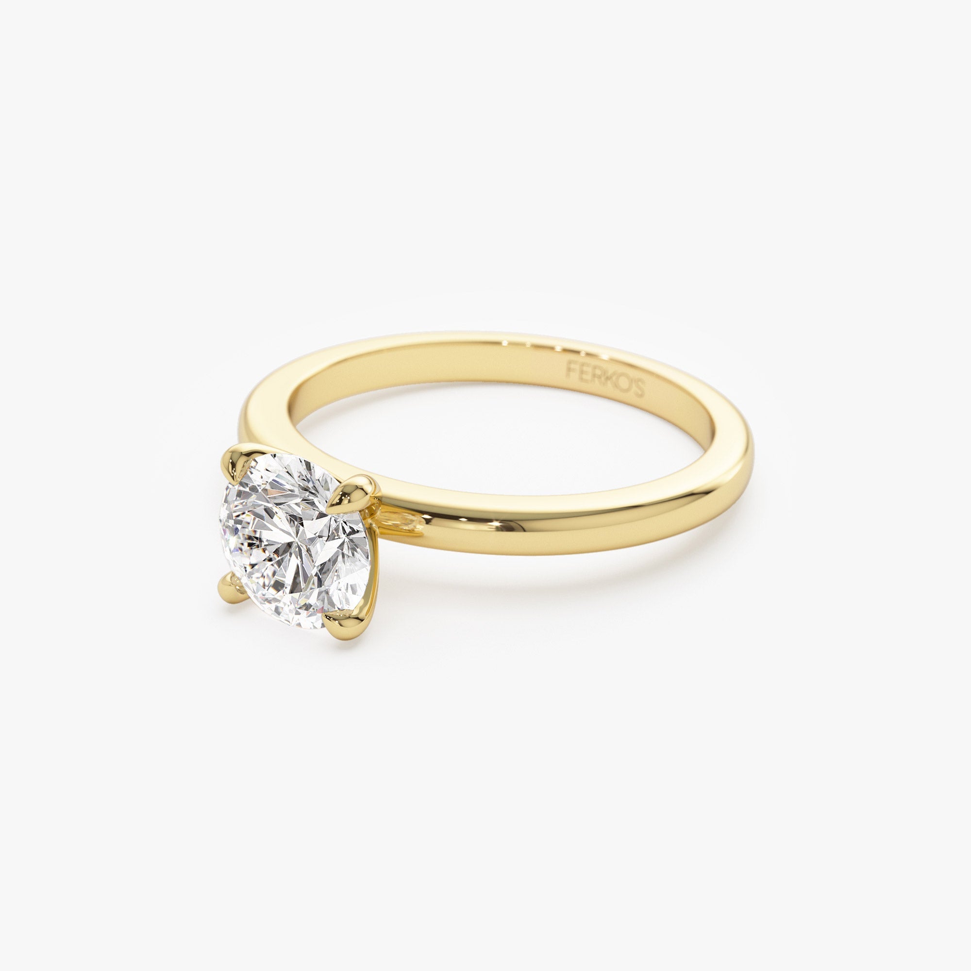 OBFJ1384 - 0.75 - 1.50 ctw 14k Four Prong Setting Round Shape Lab Grown Diamond Engagement Ring - Valerie 8