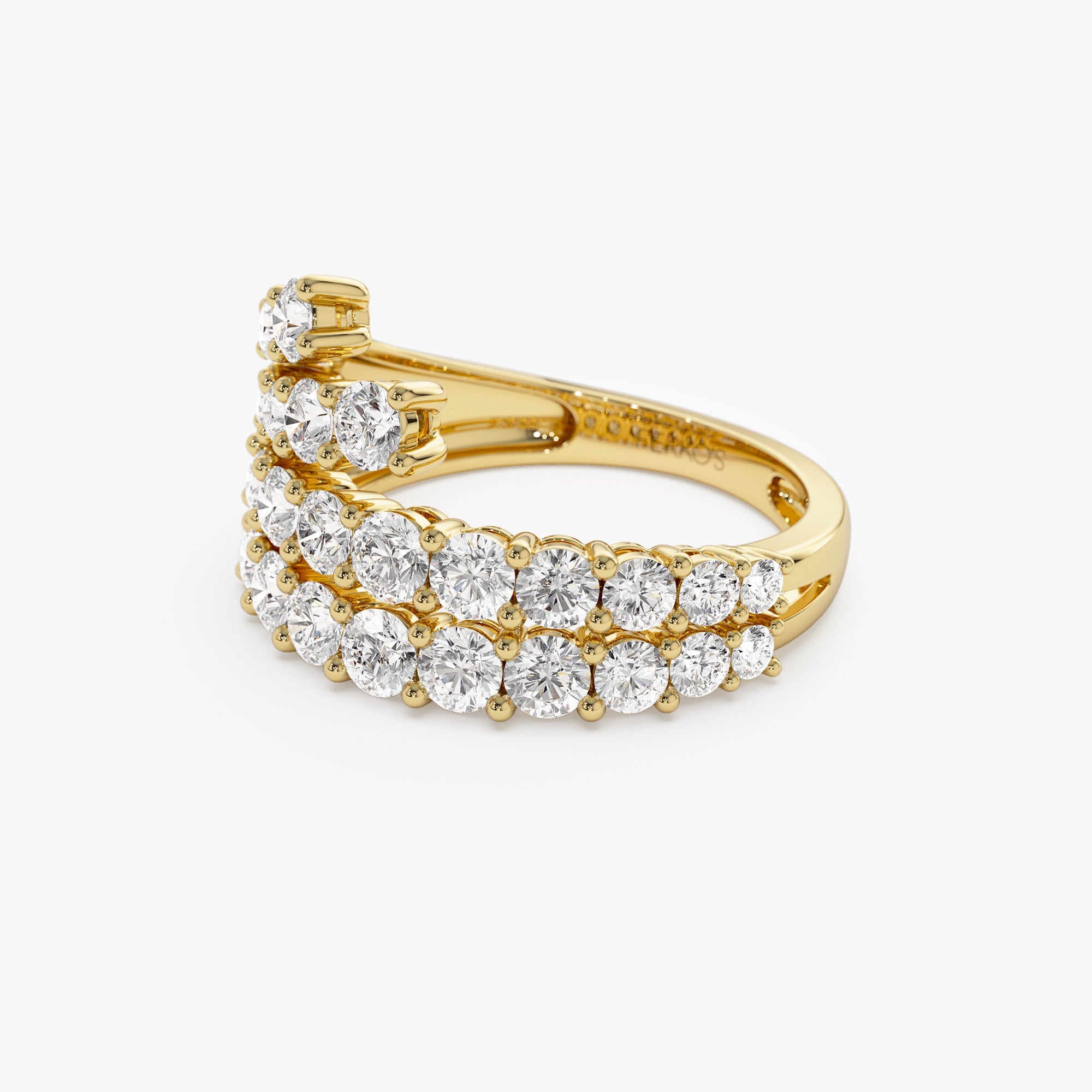 OBFJ1360 - 14k Wave Diamond Statement Ring 7