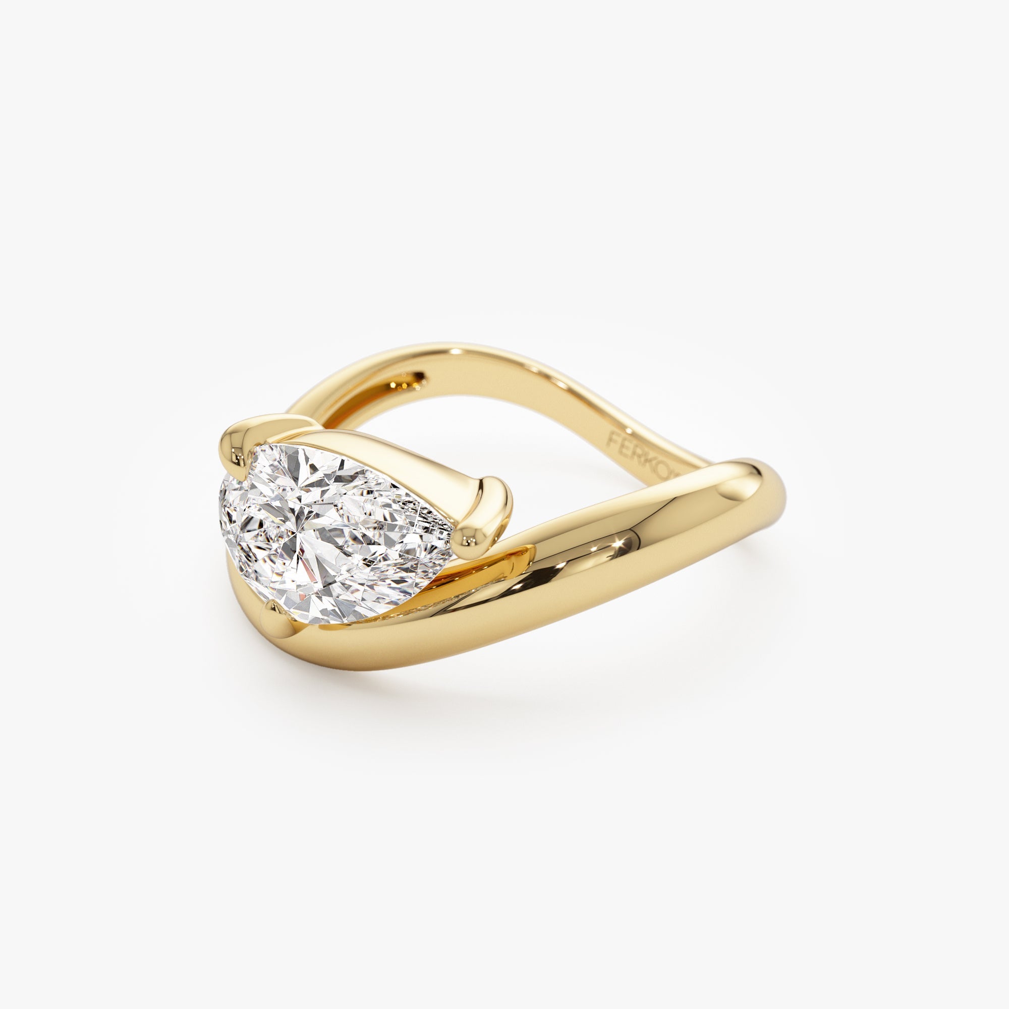 OBFJ1000 - 1.55 ctw 14k Lab Grown Pear Shaped Wave Diamond Engagement Ring - Sophie 7