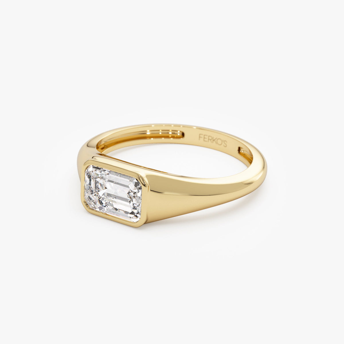OBFJ0976 - 1.00 ctw Emerald Cut Lab Grown Diamond Ring - Remi ring in selectable metal and diamond options - Roselle Jewelry view 9