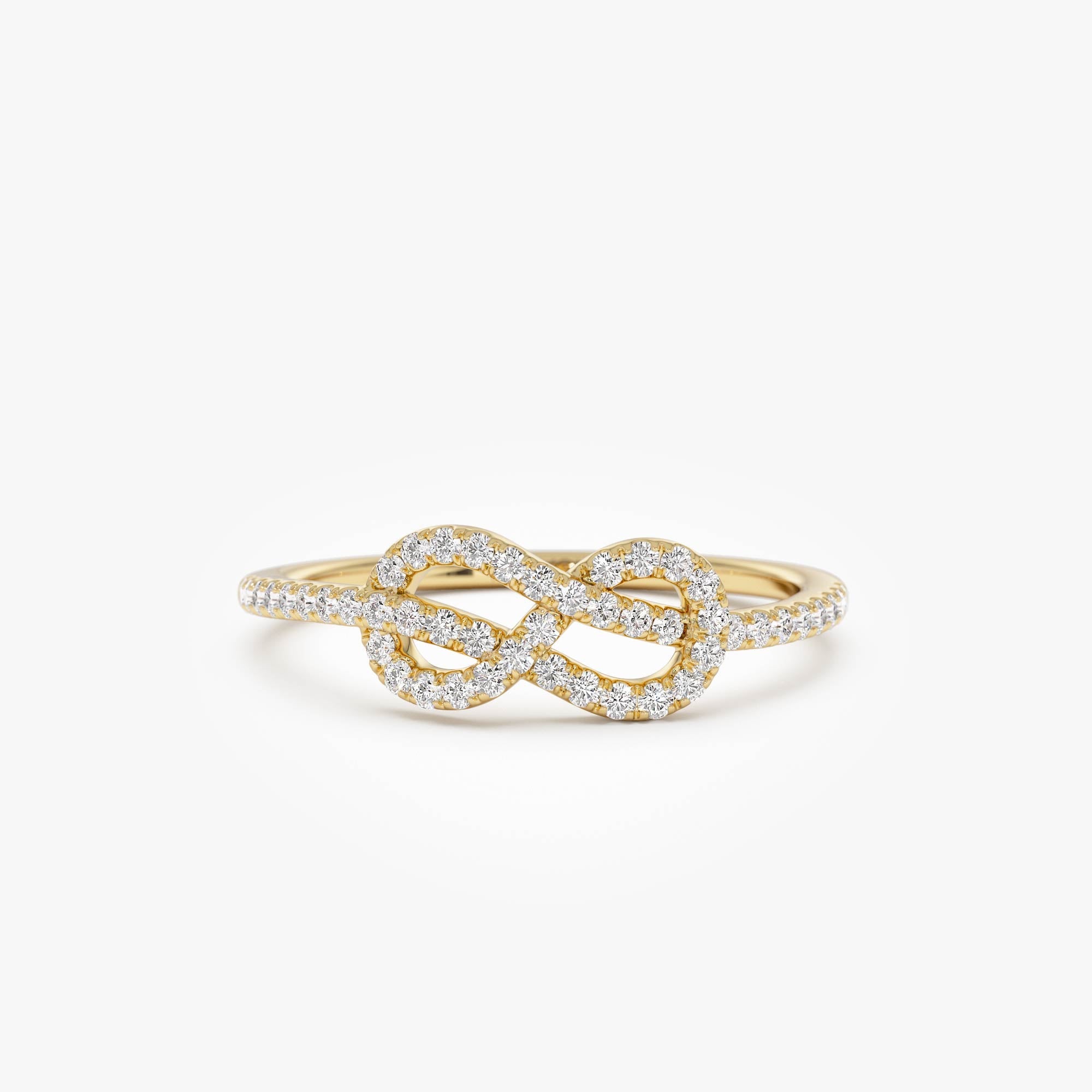 OBFJ0885 - 14K Infinity Knot Diamond Ring 1