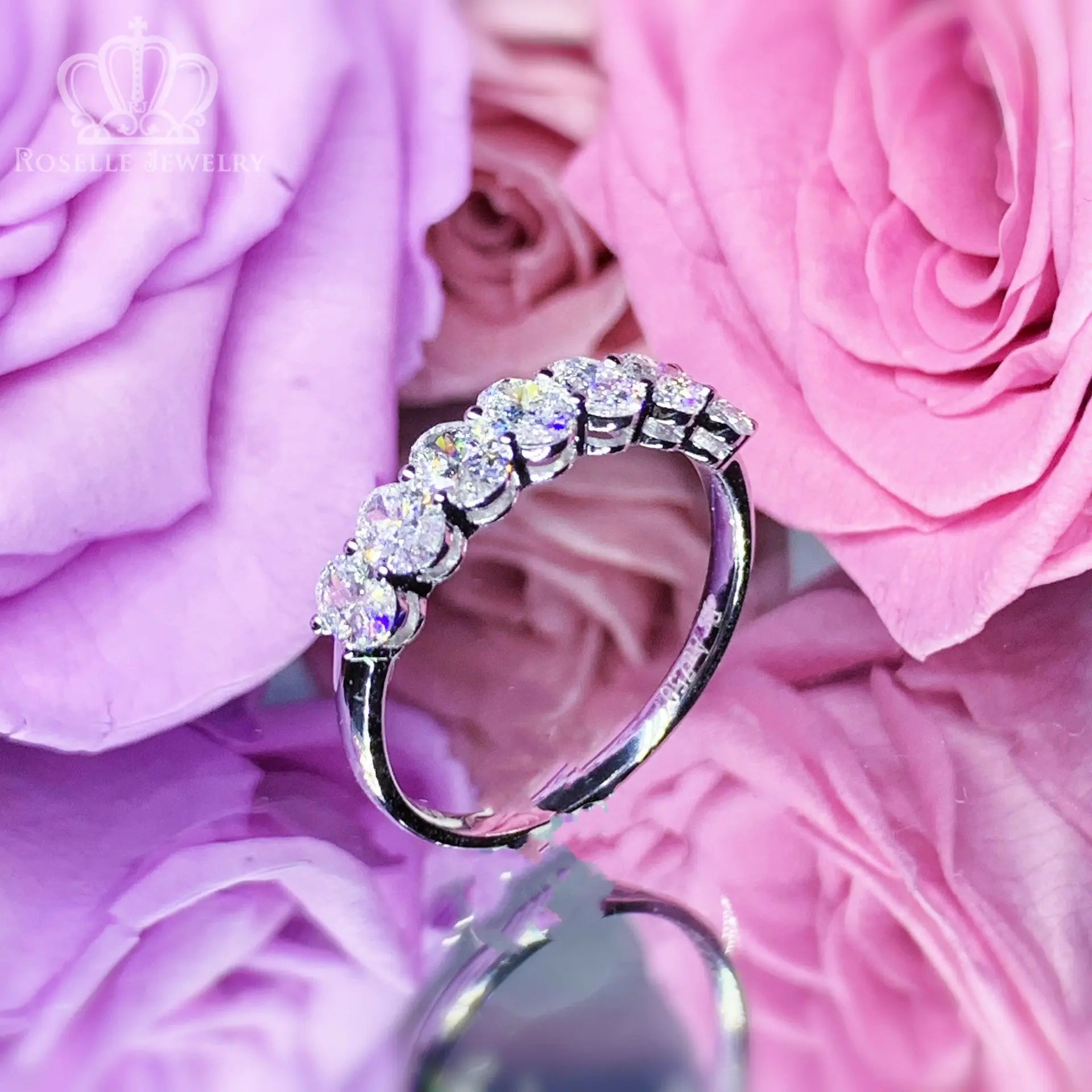 LGR113 - 1.03CTW Oval Diamonds Half Eternity Wedding Ring Camelia™