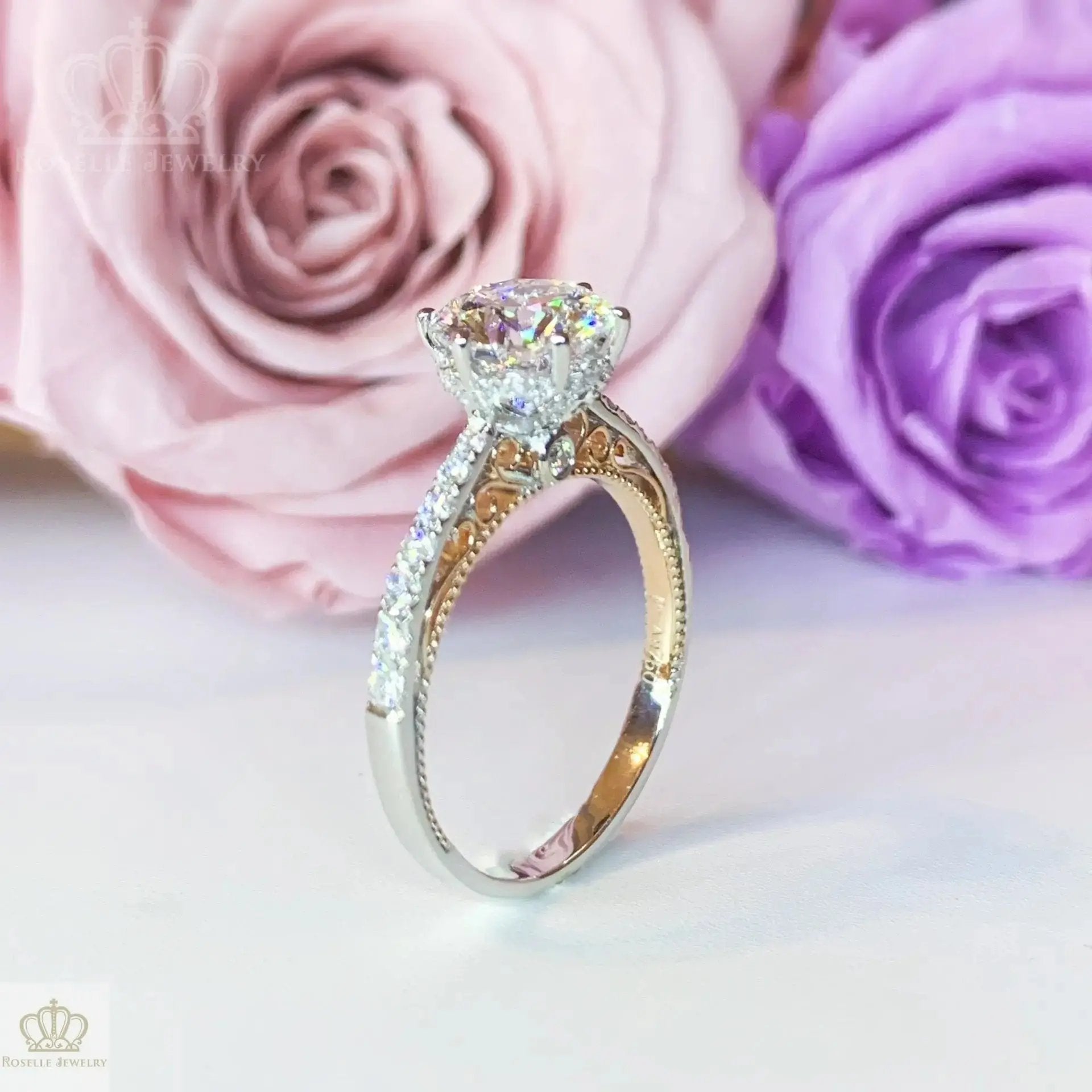 INSTOCK LAB GROWN DIAMOND VINTAGE ENGAGEMENT RING LG626432570 - LGV004 CHARLISA™