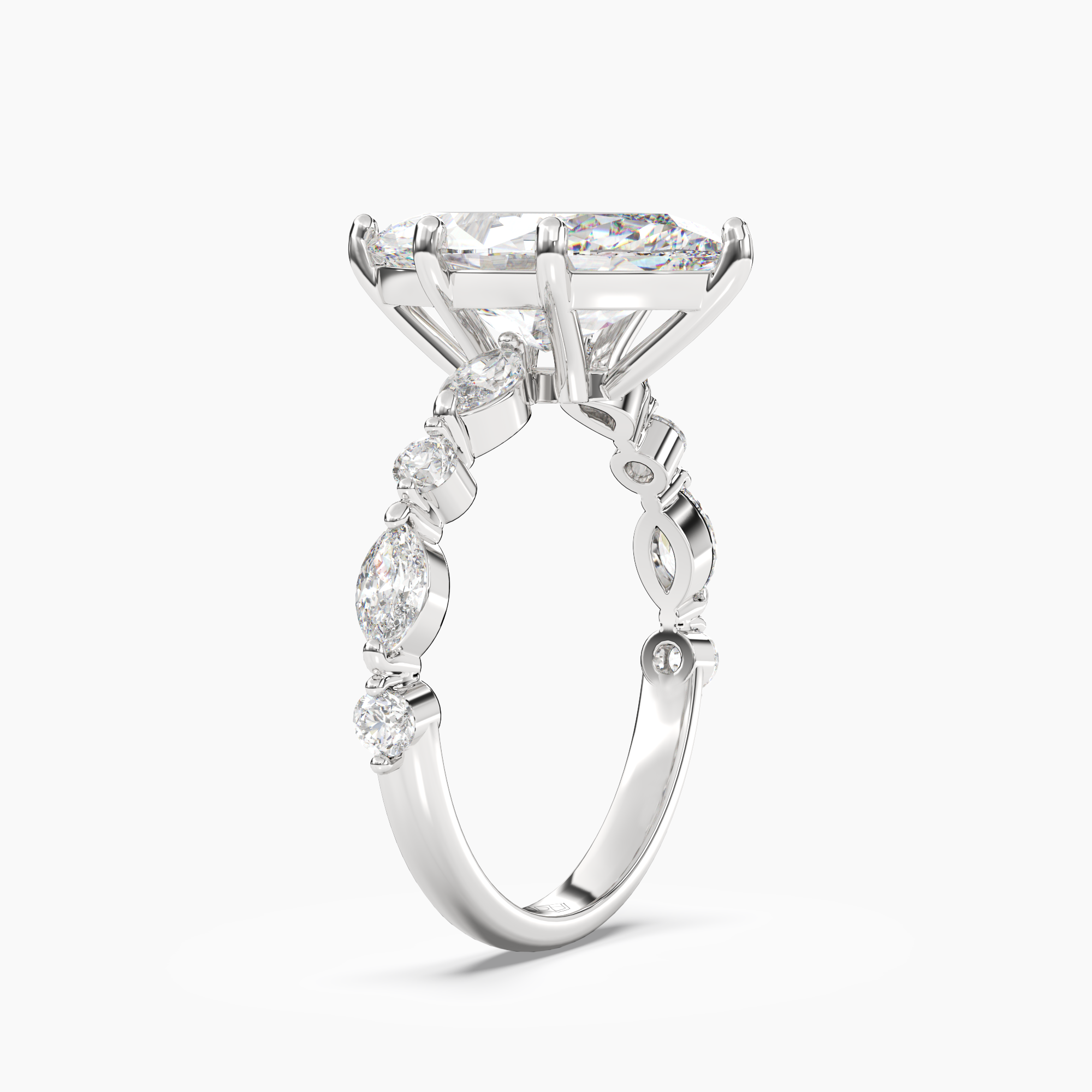 OBSER003 - Sonnet Marquise engagement ring setting view 2