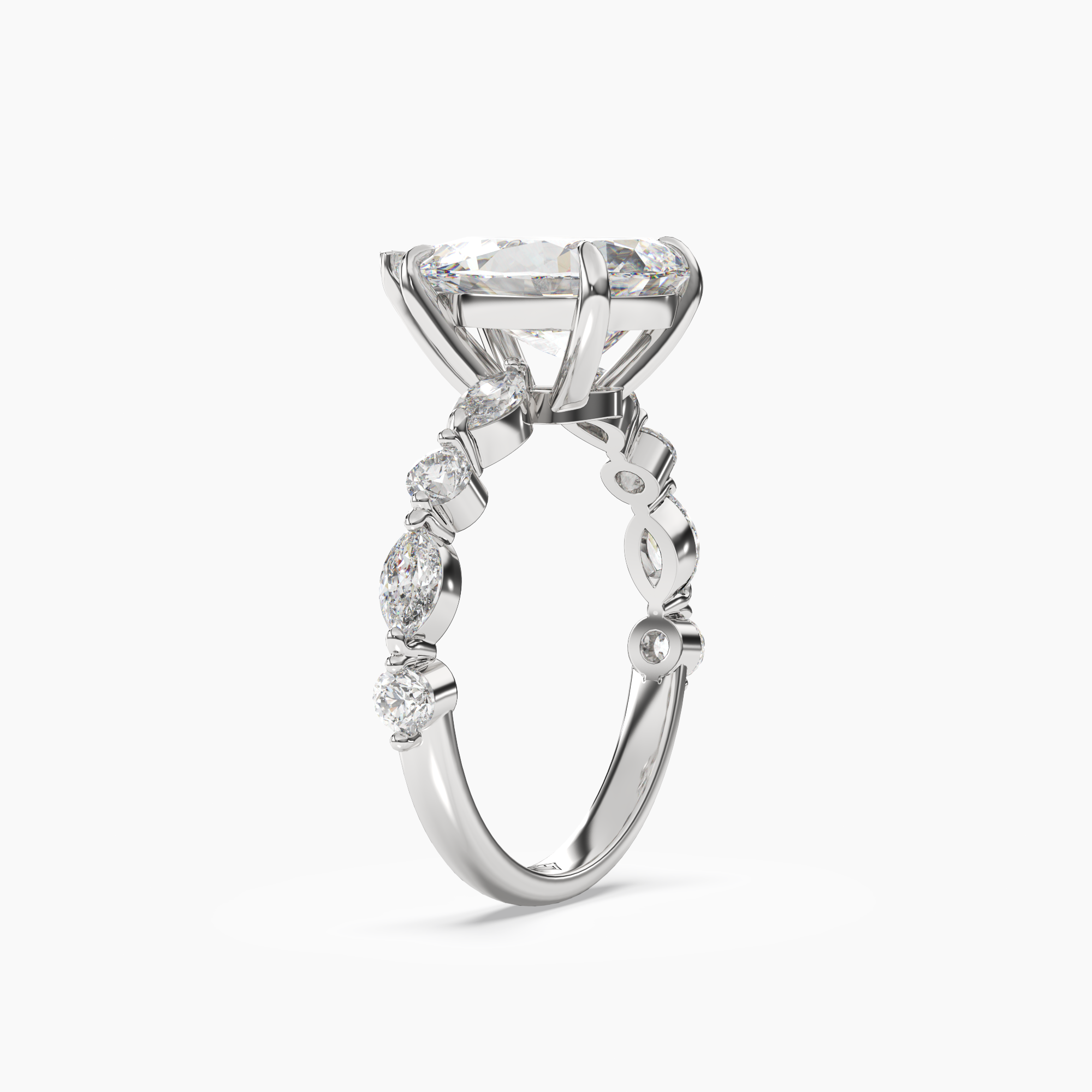 OBSER220 - Sonnet Pear engagement ring setting view 2