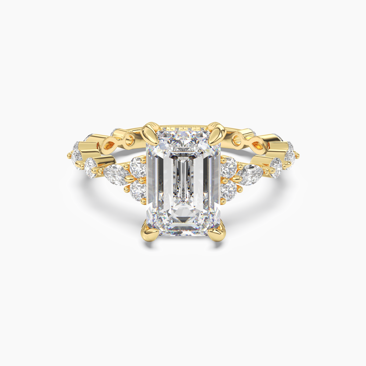 OBSER216 - Lace Emerald engagement ring setting view 4