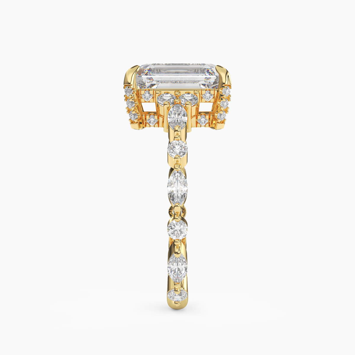 OBSER216 - Lace Emerald engagement ring setting view 6