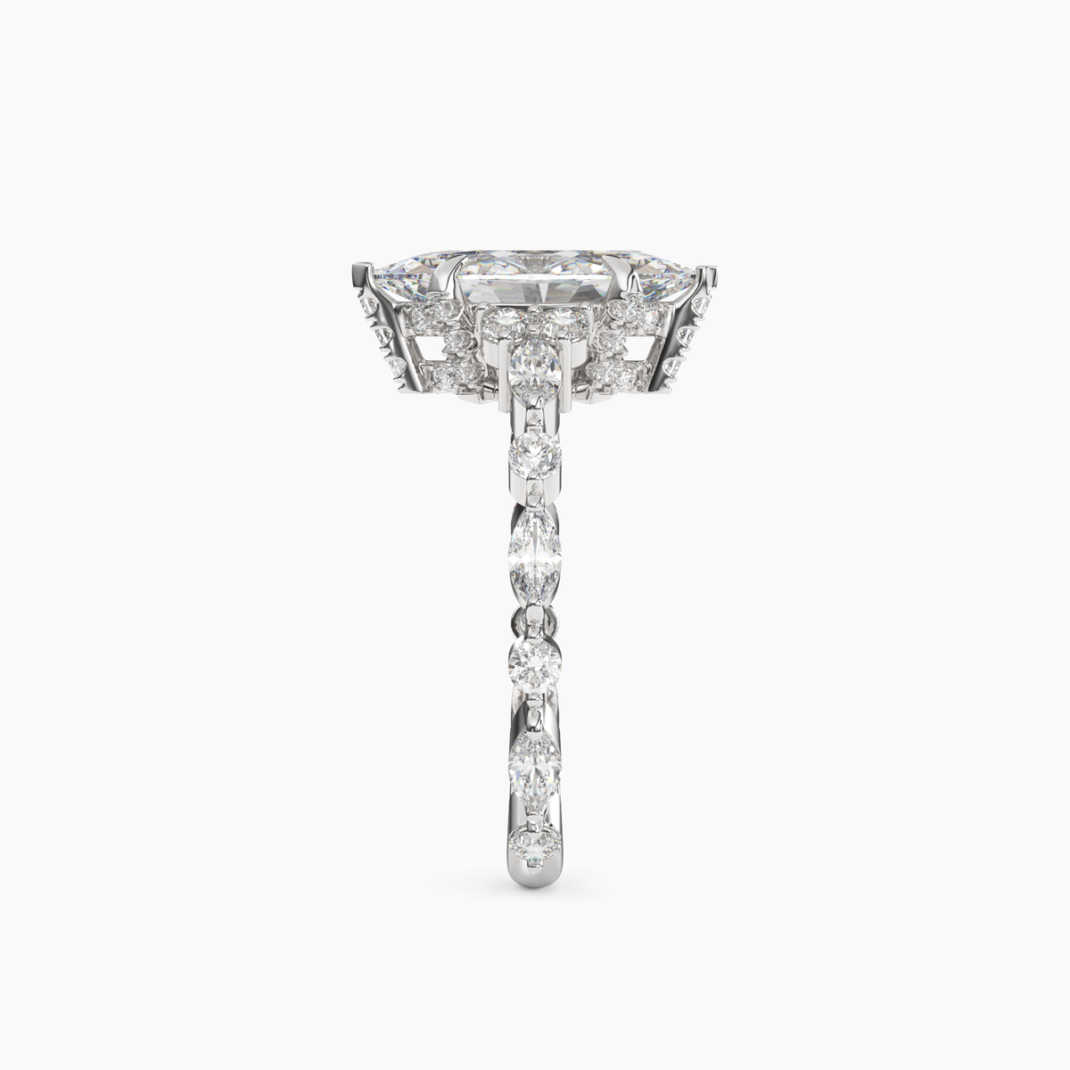 OBSER011 - Lace Marquise engagement ring setting view 3