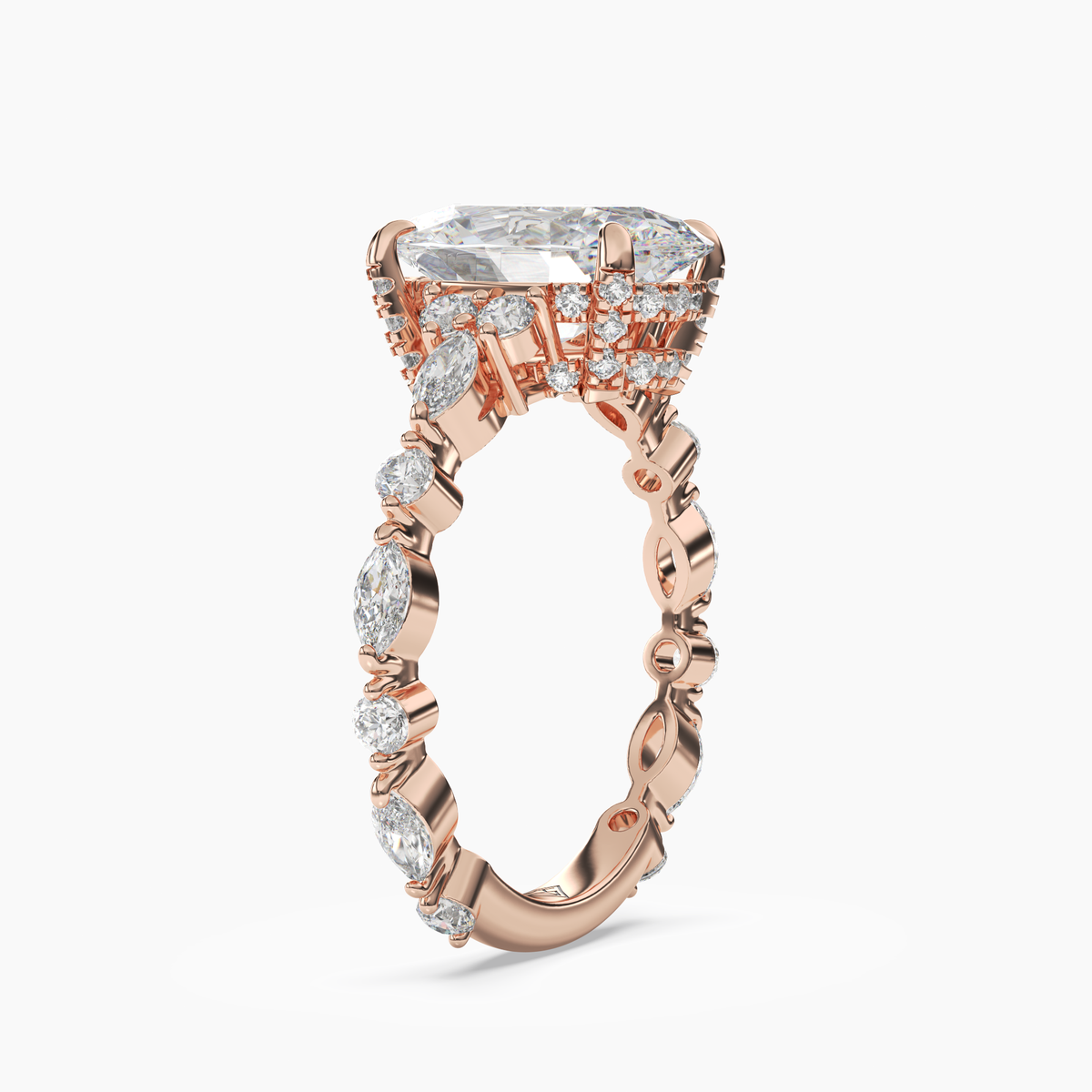 OBSER215 - Lace Oval engagement ring setting view 8