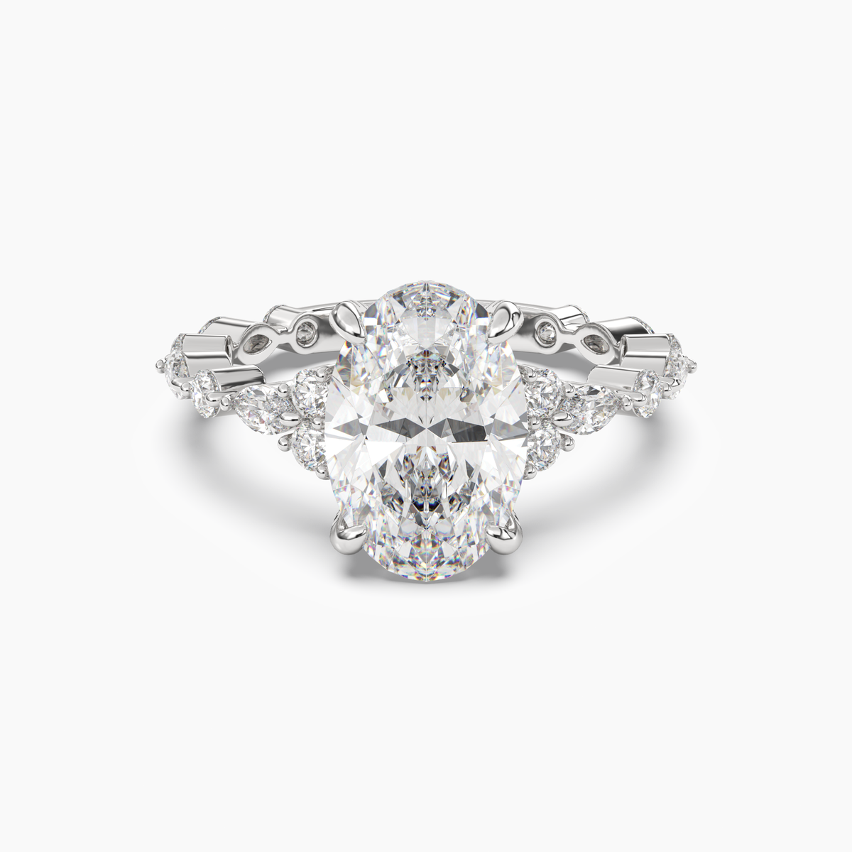 OBSER215 - Lace Oval engagement ring setting view 1
