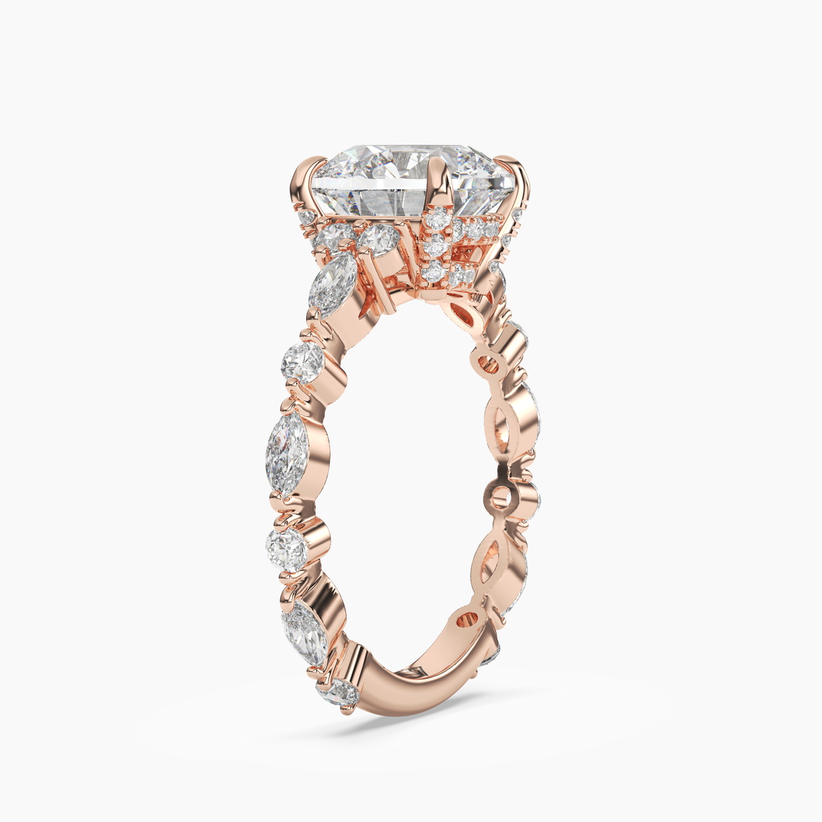 OBSER116 - Lace Round engagement ring setting view 8