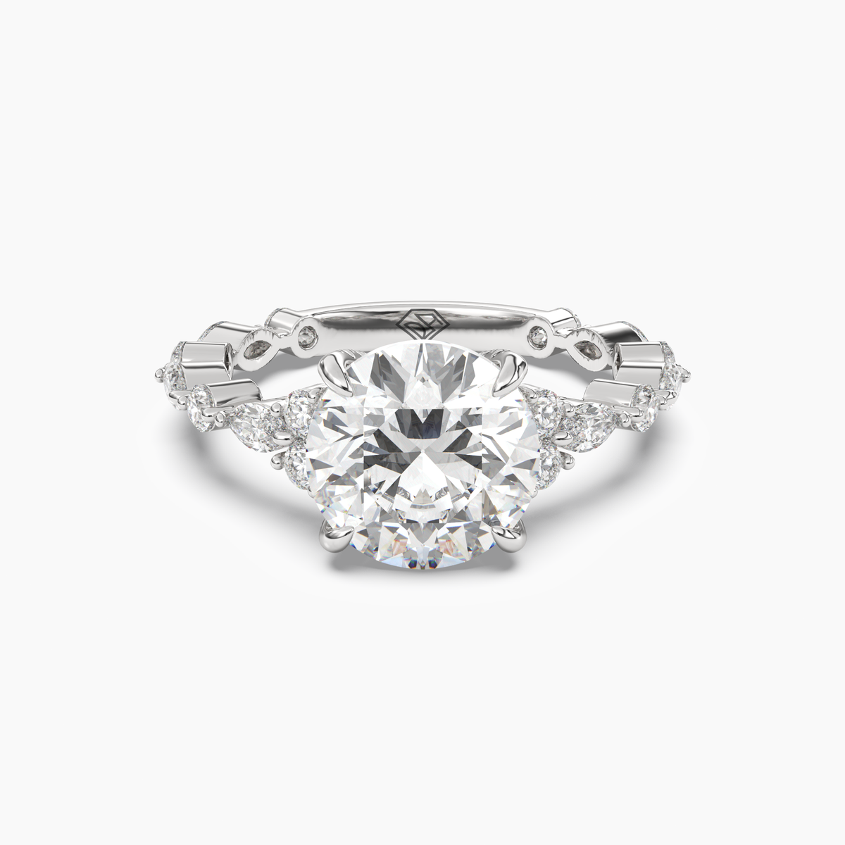 OBSER116 - Lace Round engagement ring setting view 1