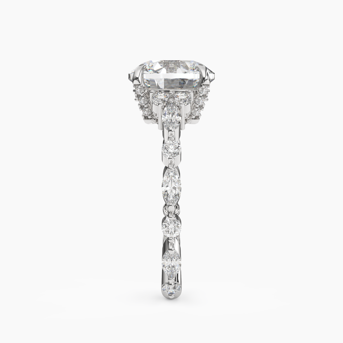 OBSER116 - Lace Round engagement ring setting view 3